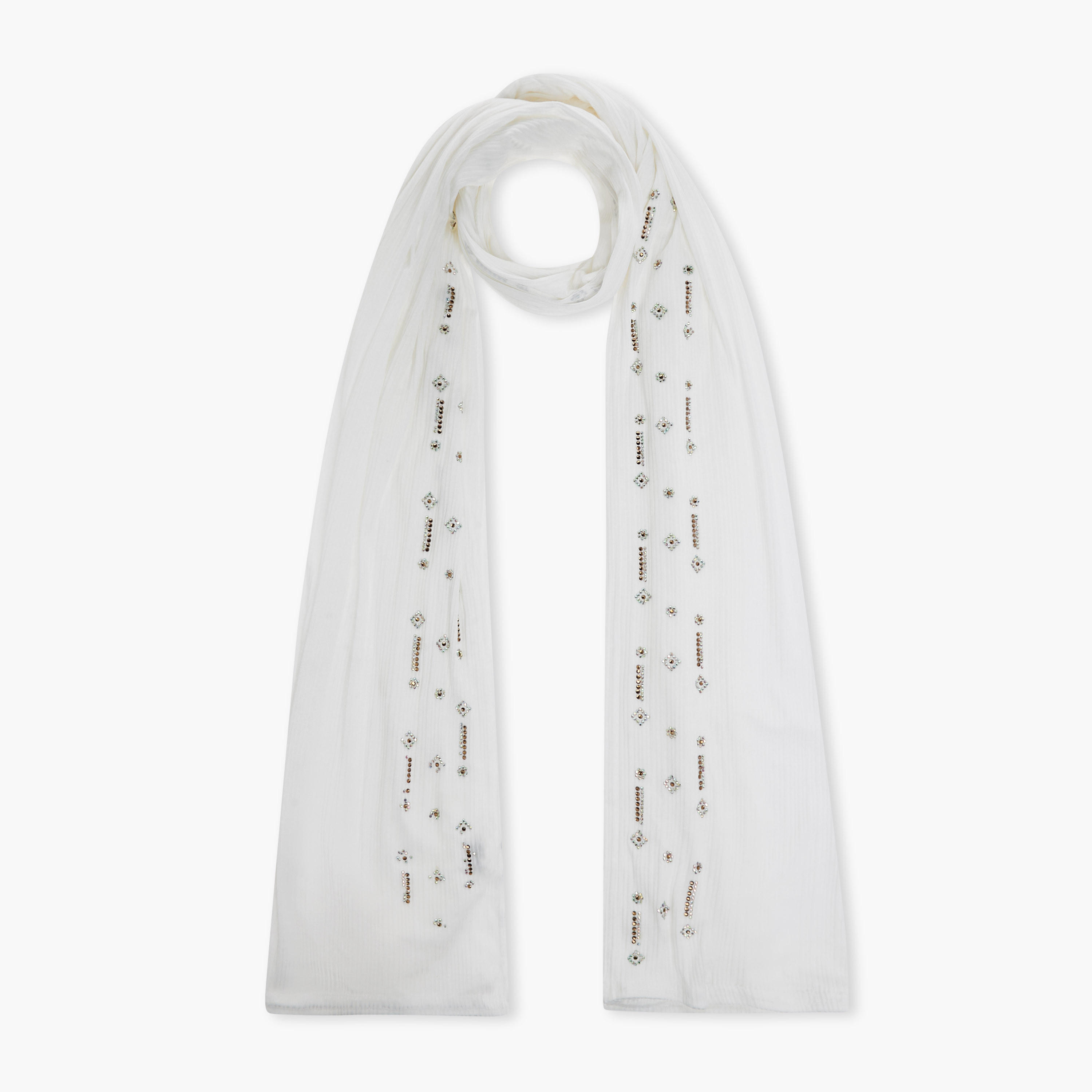 وشاح جيرسي مطاطي مزين من زورا-women-clothingaccessories-scarves-image-1