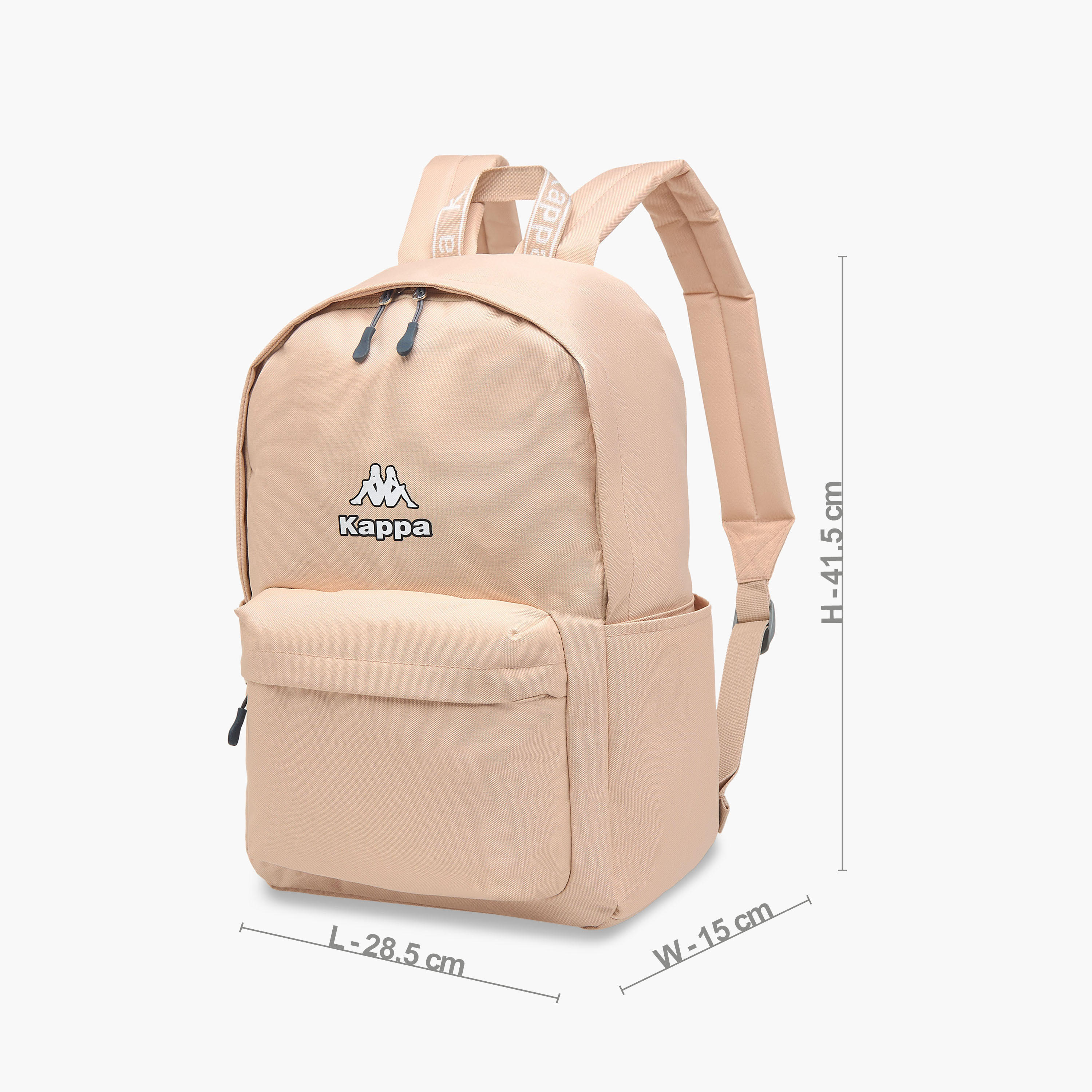 Kappa Logo Print School Backpack with Zip Closure and Adjustable Strap - 29x15x42 cm-school-bagsandbackpacks-backpacks-image-2