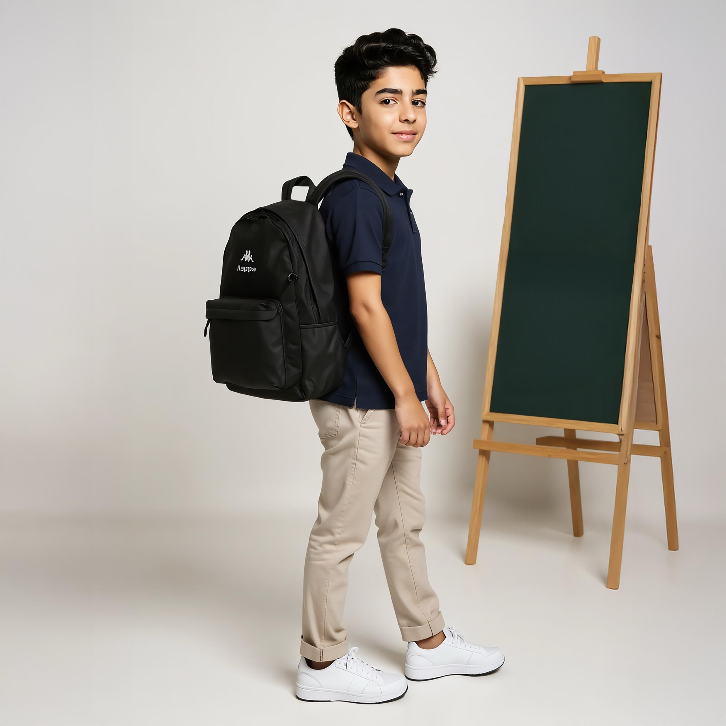 Kappa Logo Print School Backpack with Pencil Pouch set-school-bagsandbackpacks-sets-image-2