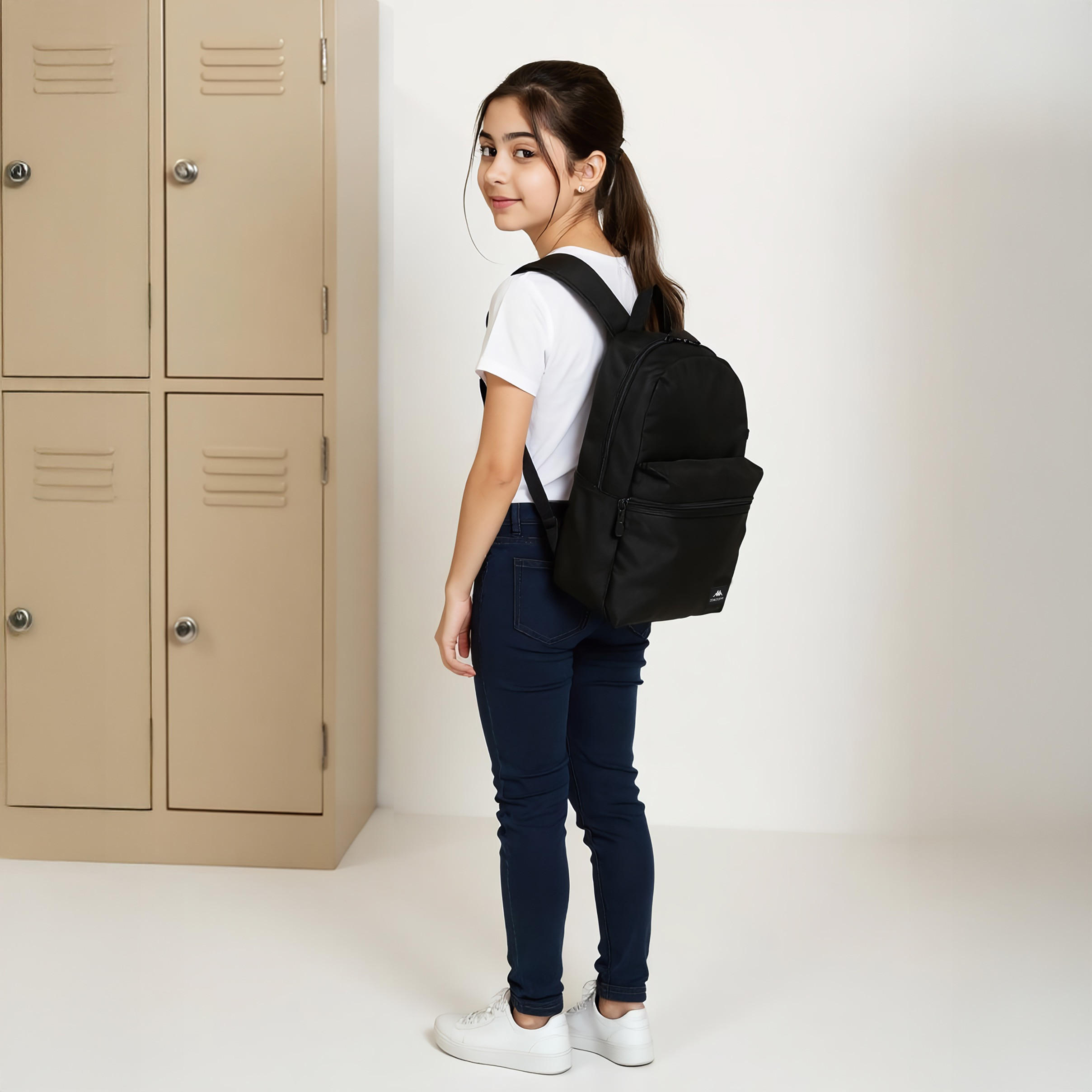 Kappa Logo Print School Backpack with Pencil Pouch set-school-bagsandbackpacks-sets-image-3