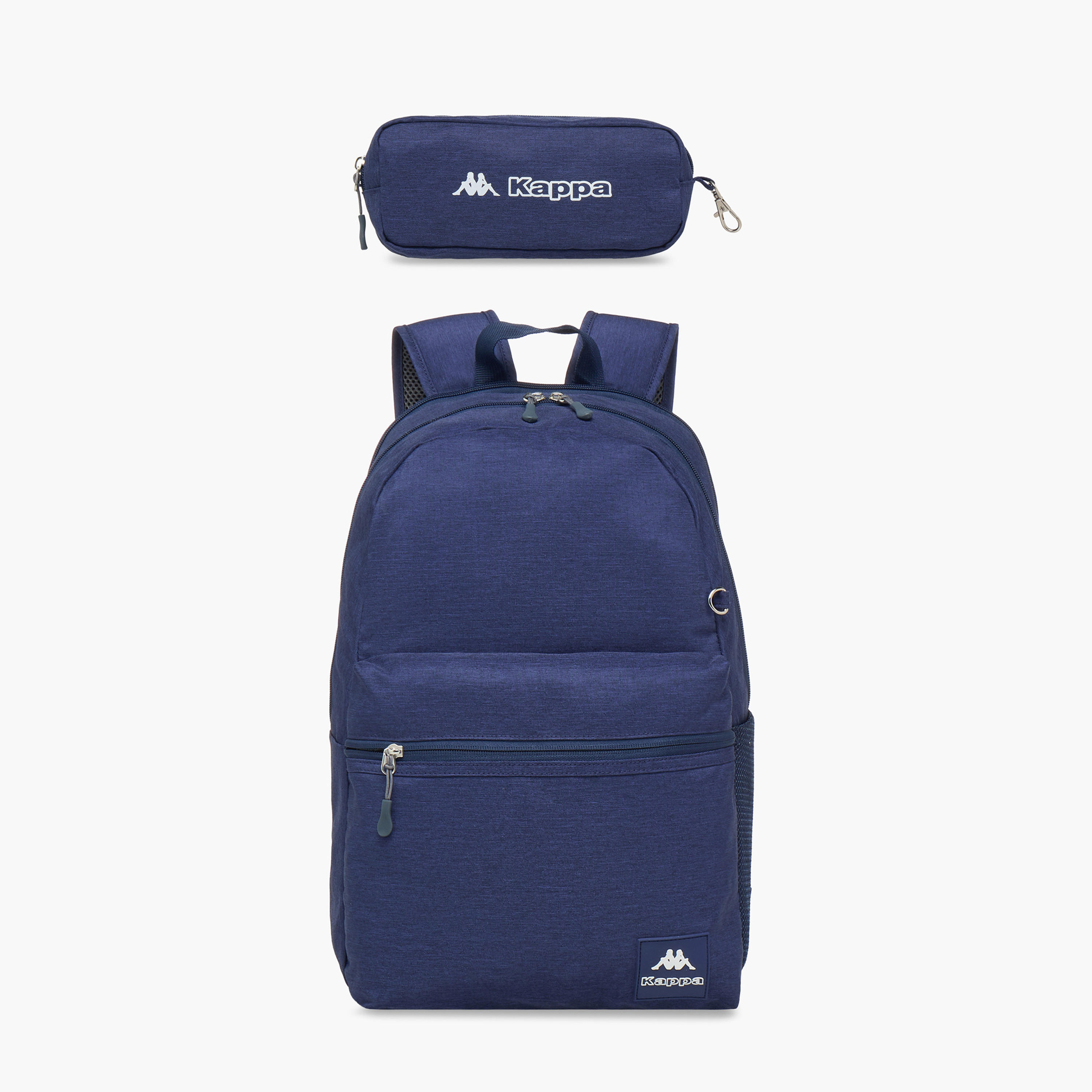 Kappa Logo Print School Backpack with Pencil Pouch set-school-bagsandbackpacks-sets-image-1