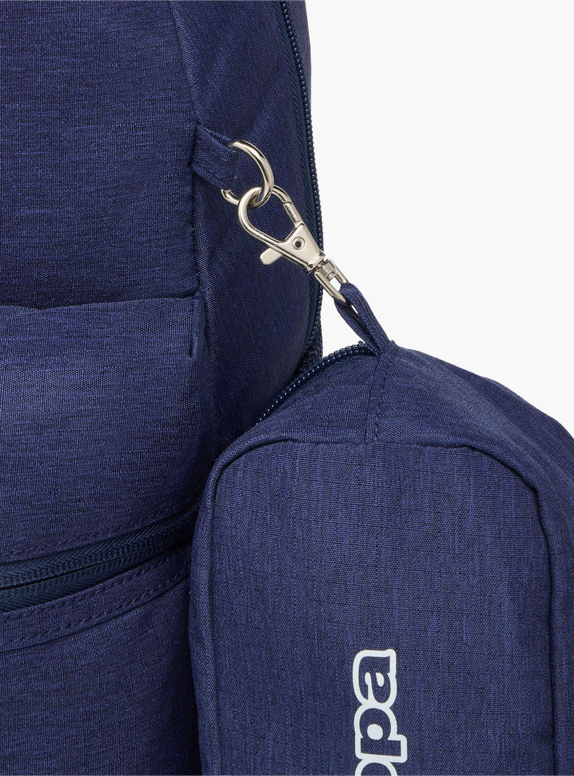 Kappa Logo Print School Backpack with Pencil Pouch set-school-bagsandbackpacks-sets-image-9