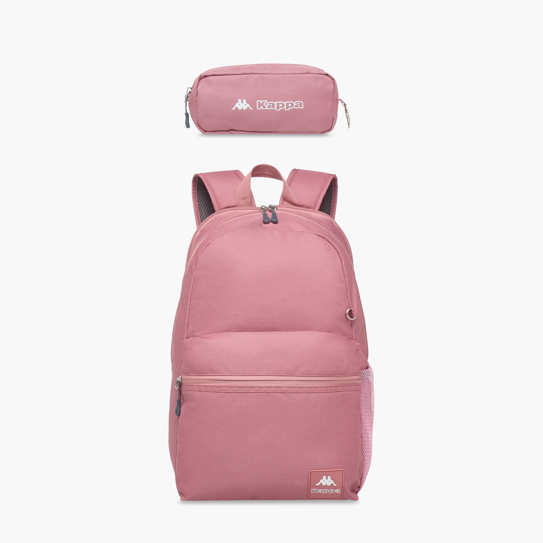 Kappa Logo Print School Backpack with Pencil Pouch set-school-bagsandbackpacks-sets-image-1