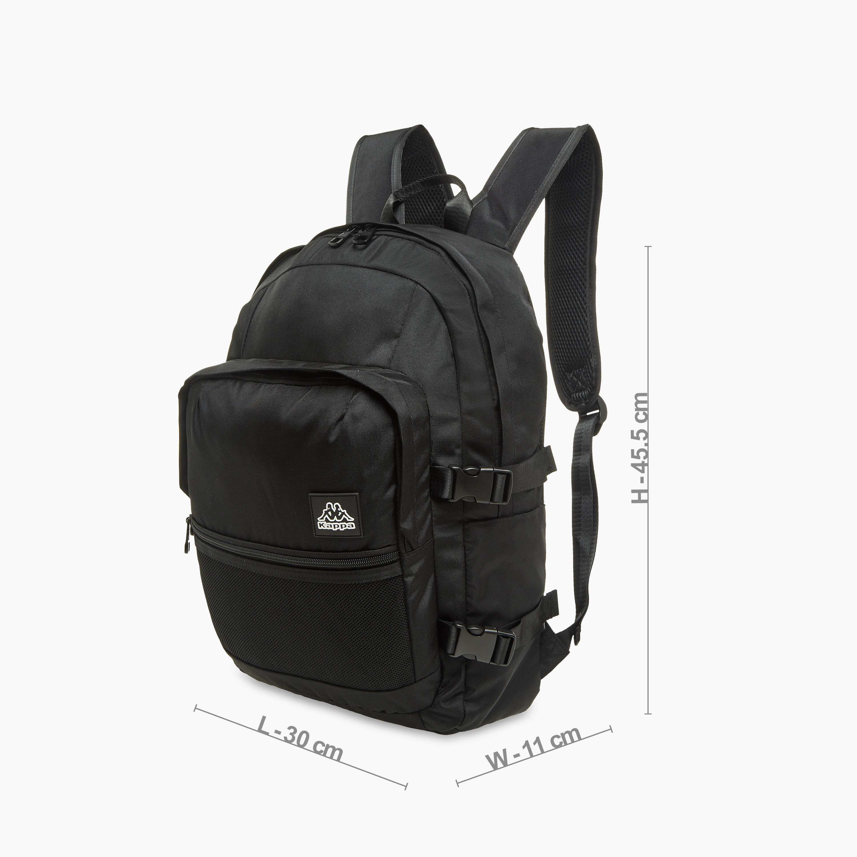 Kappa Logo Print School Backpack with Zip Closure - 11x30x46 cm-school-bagsandbackpacks-backpacks-image-2