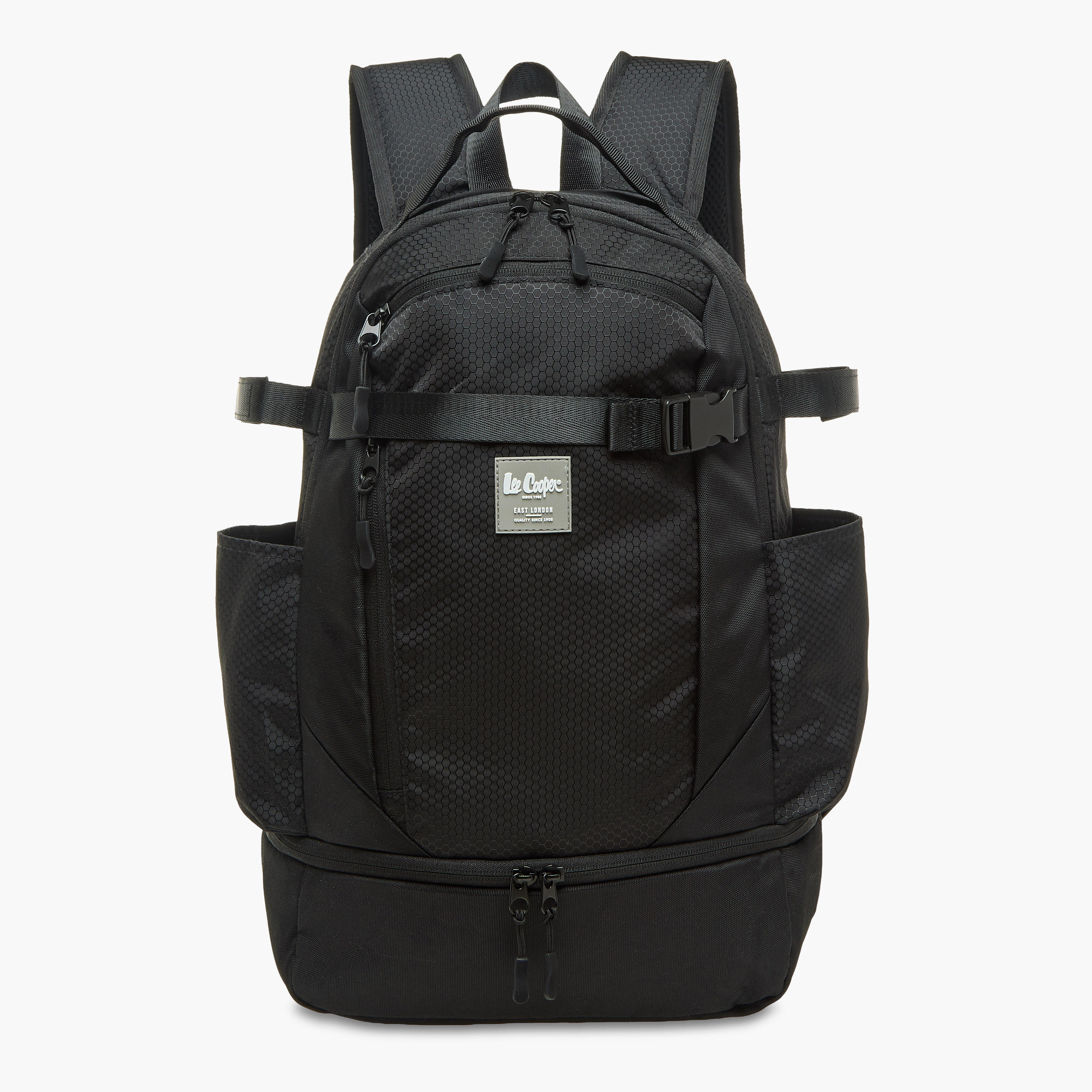 Lee Cooper Logo Applique School Backpack with Zip Closure - 16x31x48 cm-school-bagsandbackpacks-backpacks-image-1