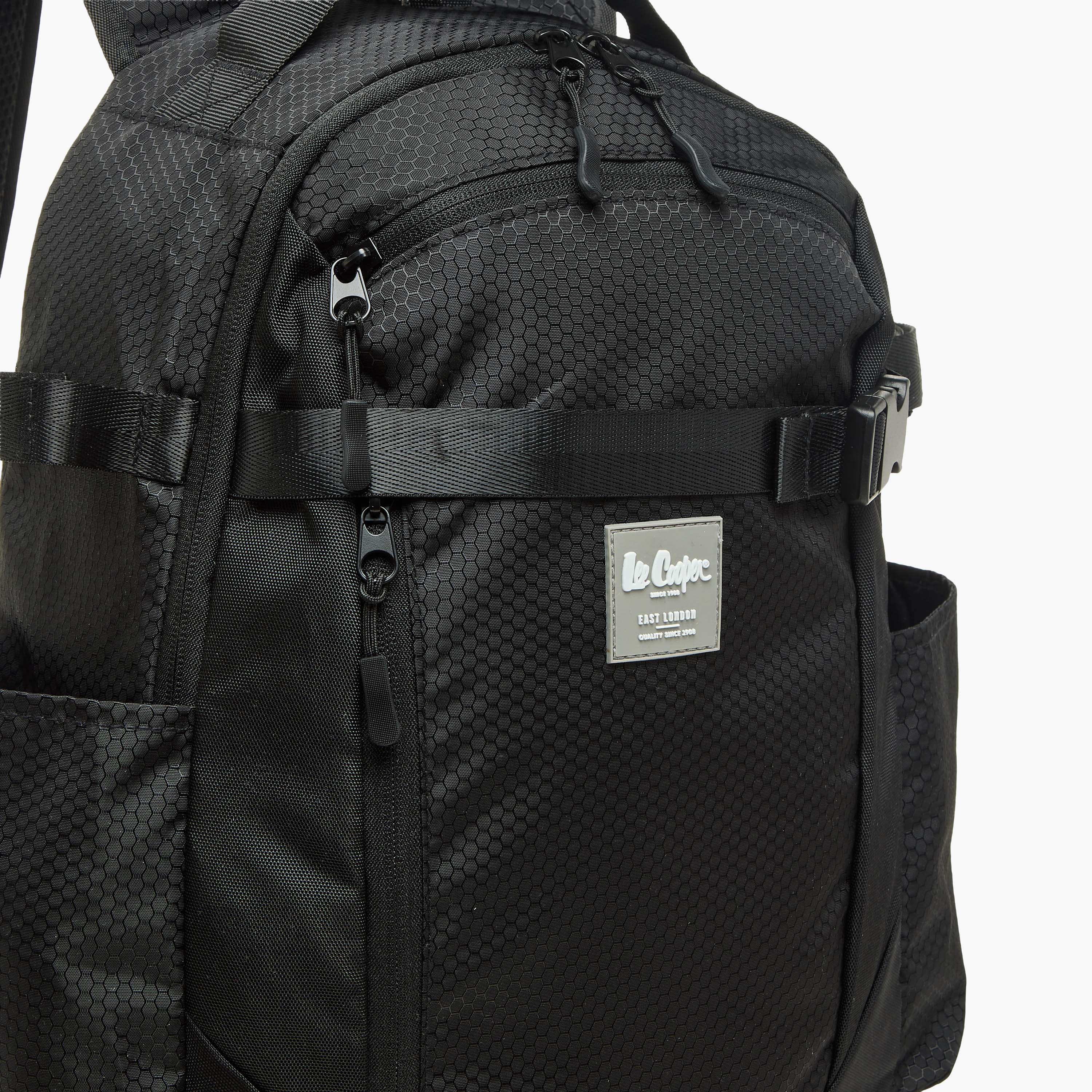 Lee Cooper Logo Applique School Backpack with Zip Closure - 16x31x48 cm-school-bagsandbackpacks-backpacks-image-6