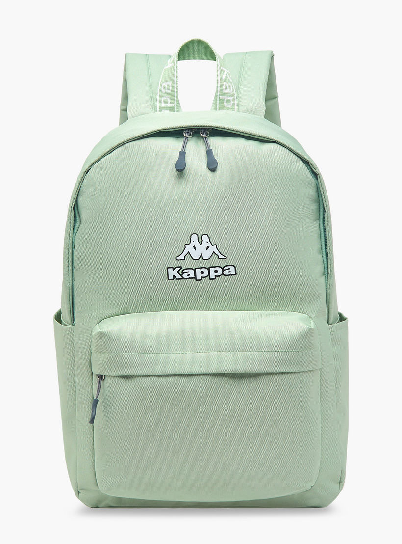 Kappa Logo Print School Backpack with Zip Closure and Adjustable Strap - 29x15x42 cm-school-bagsandbackpacks-backpacks-image-1
