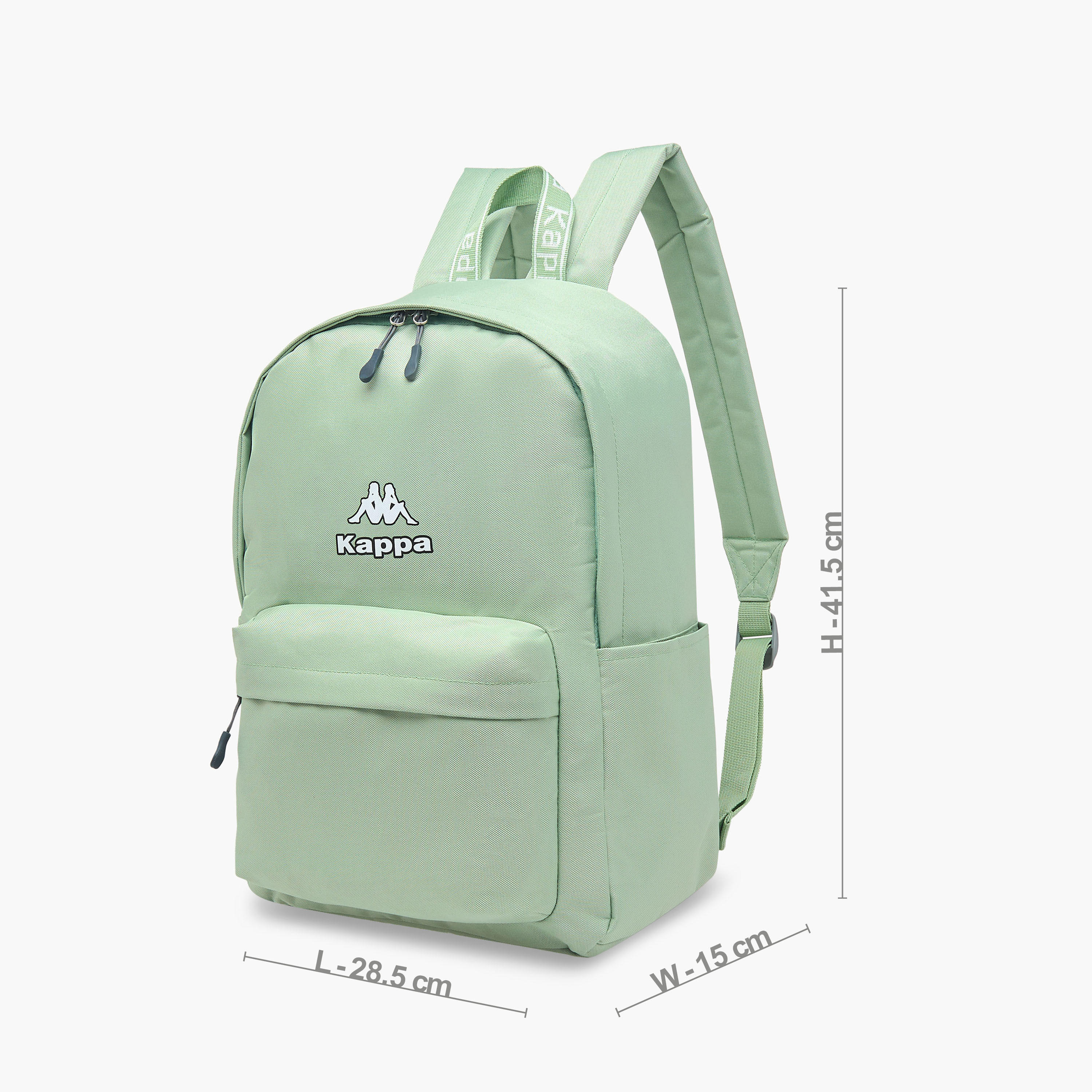 Kappa Logo Print School Backpack with Zip Closure and Adjustable Strap - 29x15x42 cm-school-bagsandbackpacks-backpacks-image-2