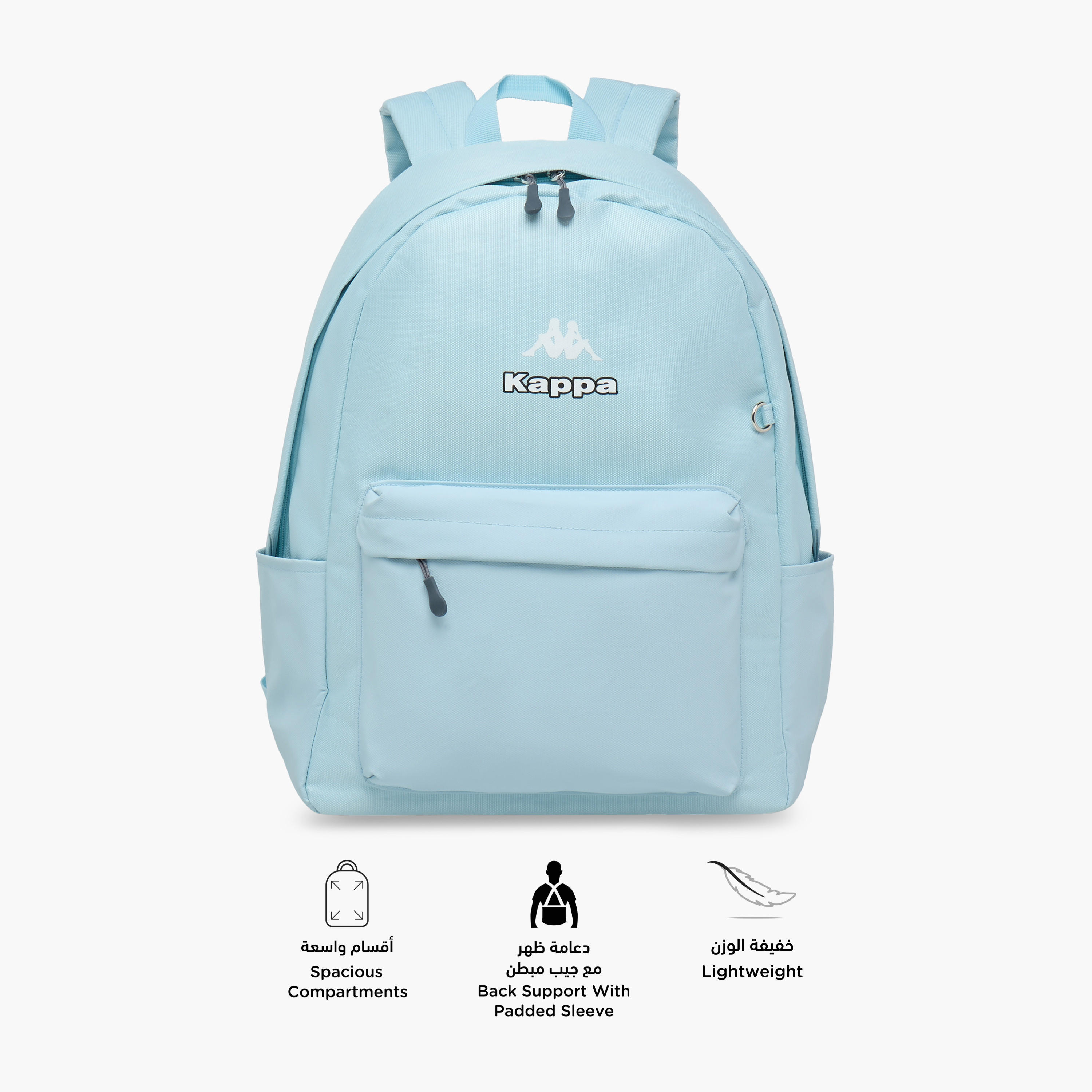 Kappa Logo Print School Backpack with Pencil Pouch set-school-bagsandbackpacks-sets-image-5