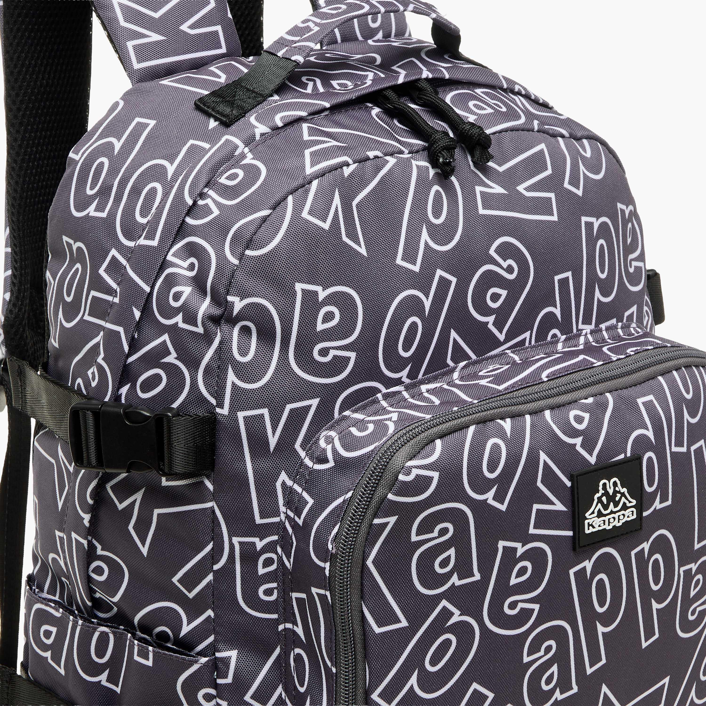 Kappa Logo Print School Backpack with Adjustable Straps and Zip Closure - 22x34x48 cm-school-bagsandbackpacks-backpacks-image-6