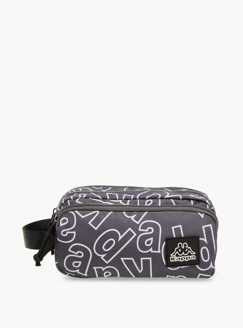 Kappa Logo Print Pencil Case with Zip Closure-school-stationery-pencilcases-image-1