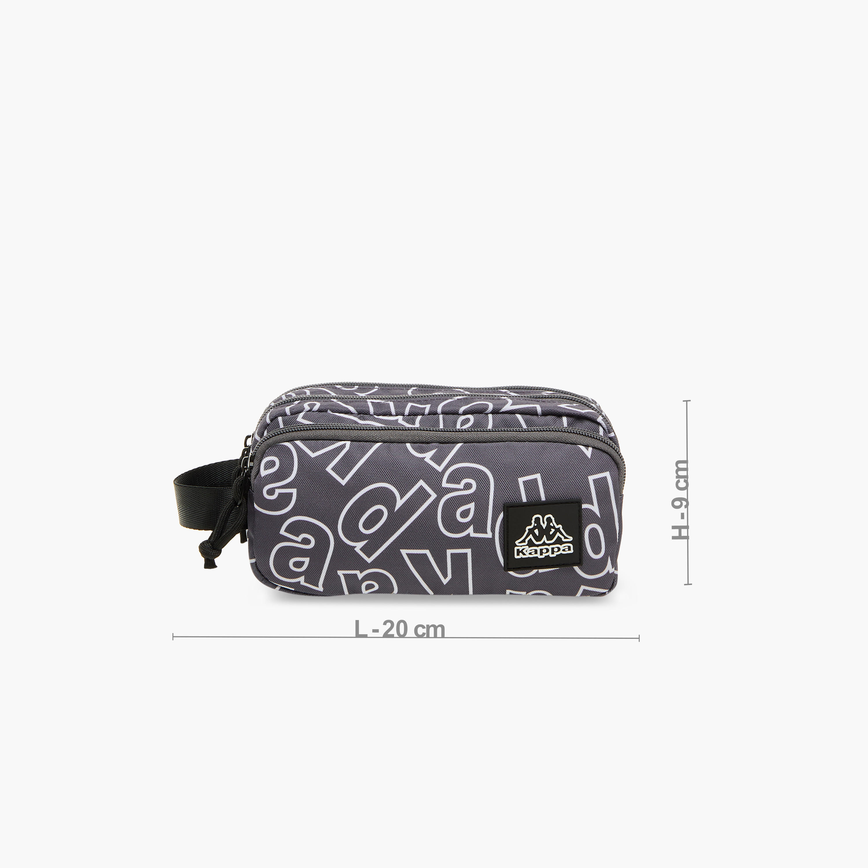 Kappa Logo Print Pencil Case with Zip Closure-school-stationery-pencilcases-image-2