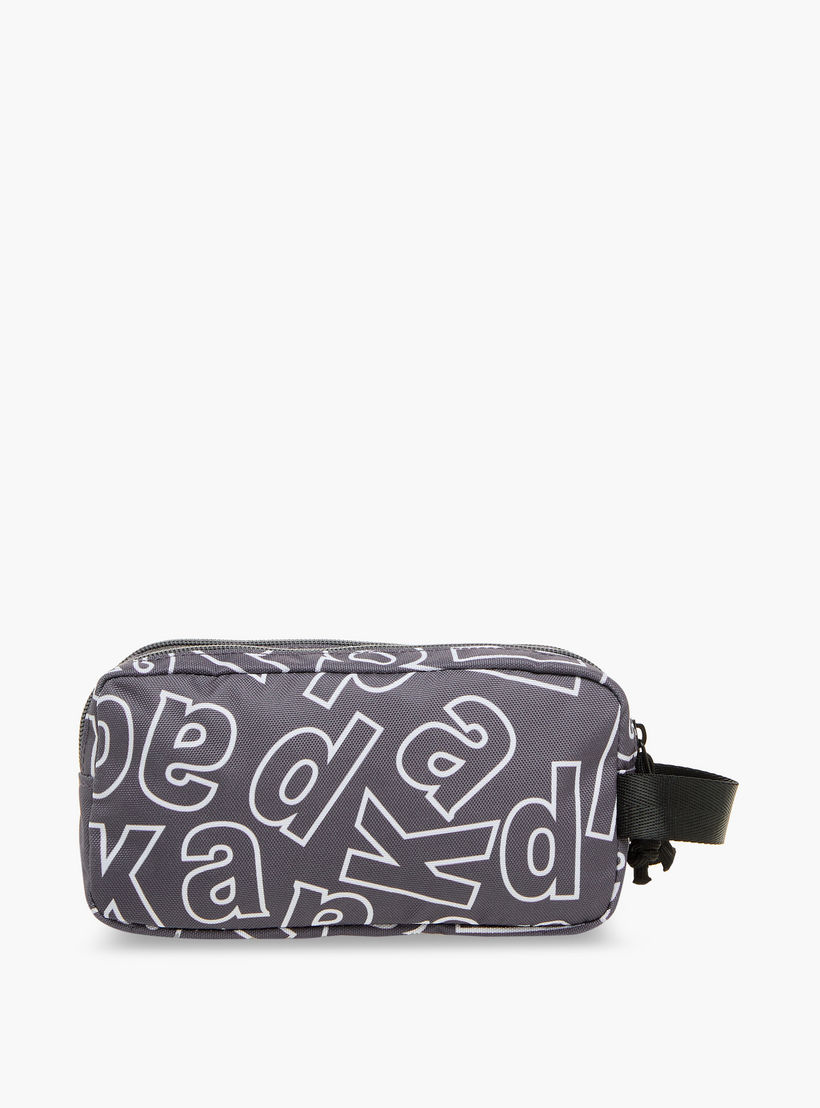 Kappa Logo Print Pencil Case with Zip Closure-school-stationery-pencilcases-image-5