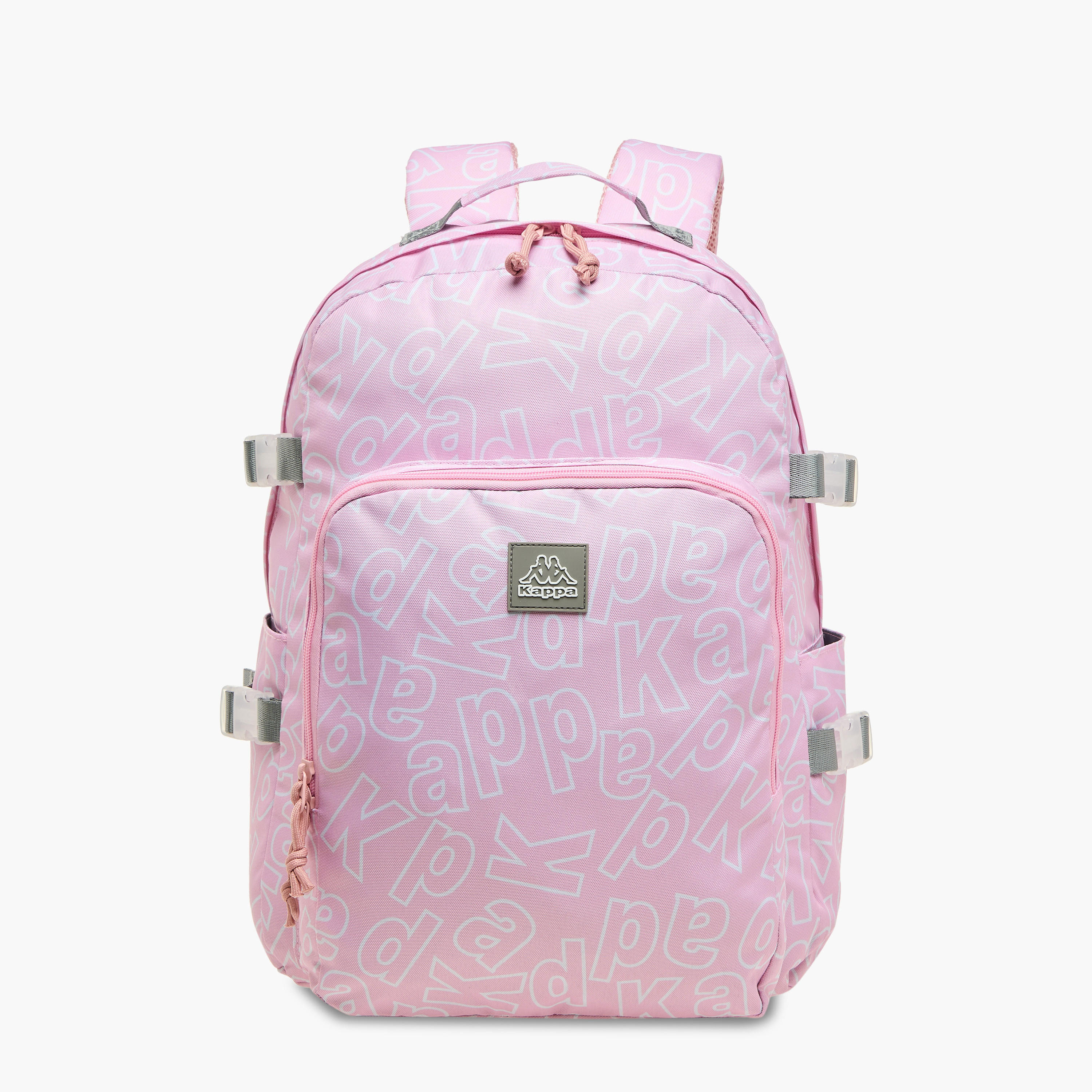Kappa Logo Print School Backpack with Adjustable Straps and Zip Closure - 22x34x48 cm-school-bagsandbackpacks-backpacks-image-1