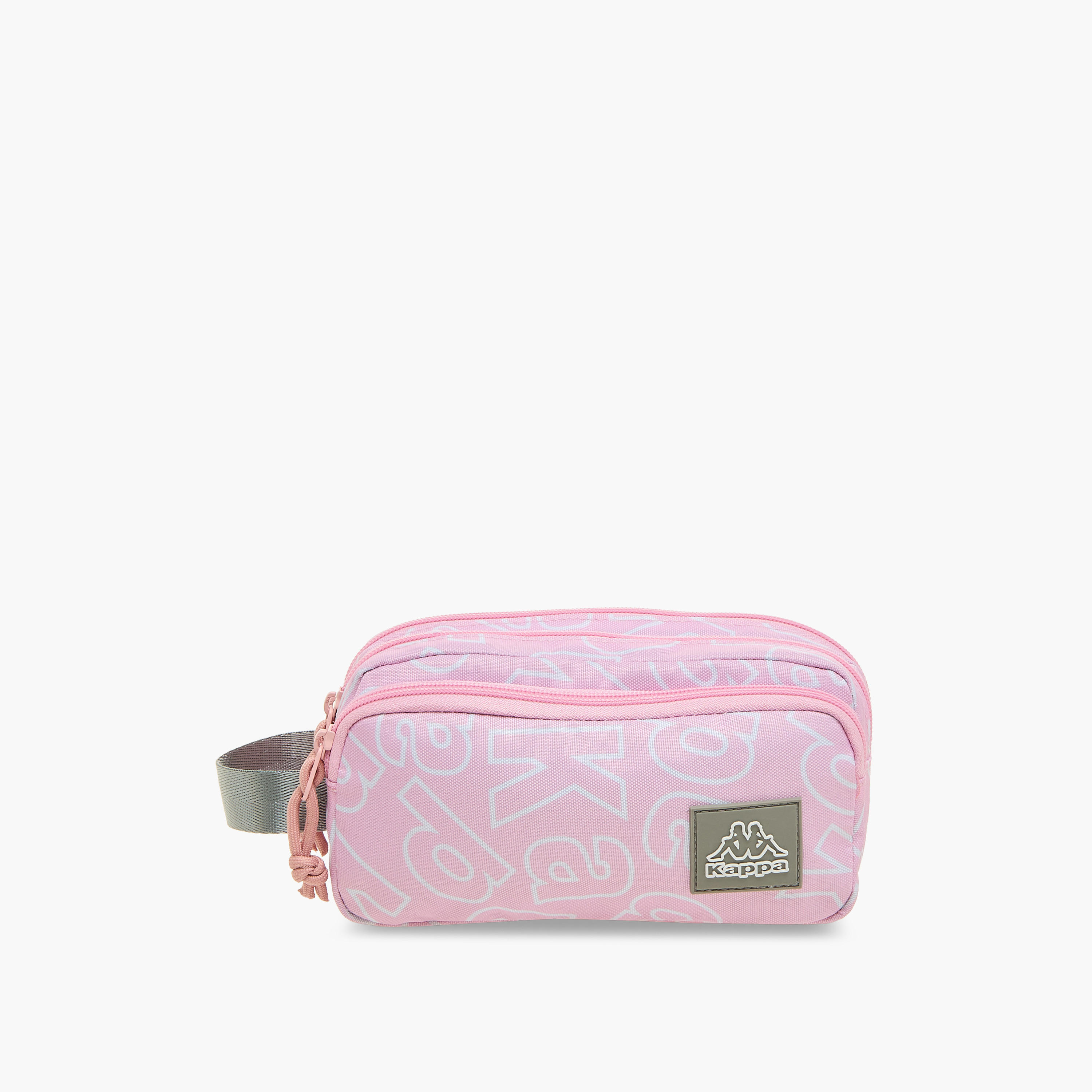 Kappa Logo Print Pencil Case with Zip Closure-school-stationery-pencilcases-image-1
