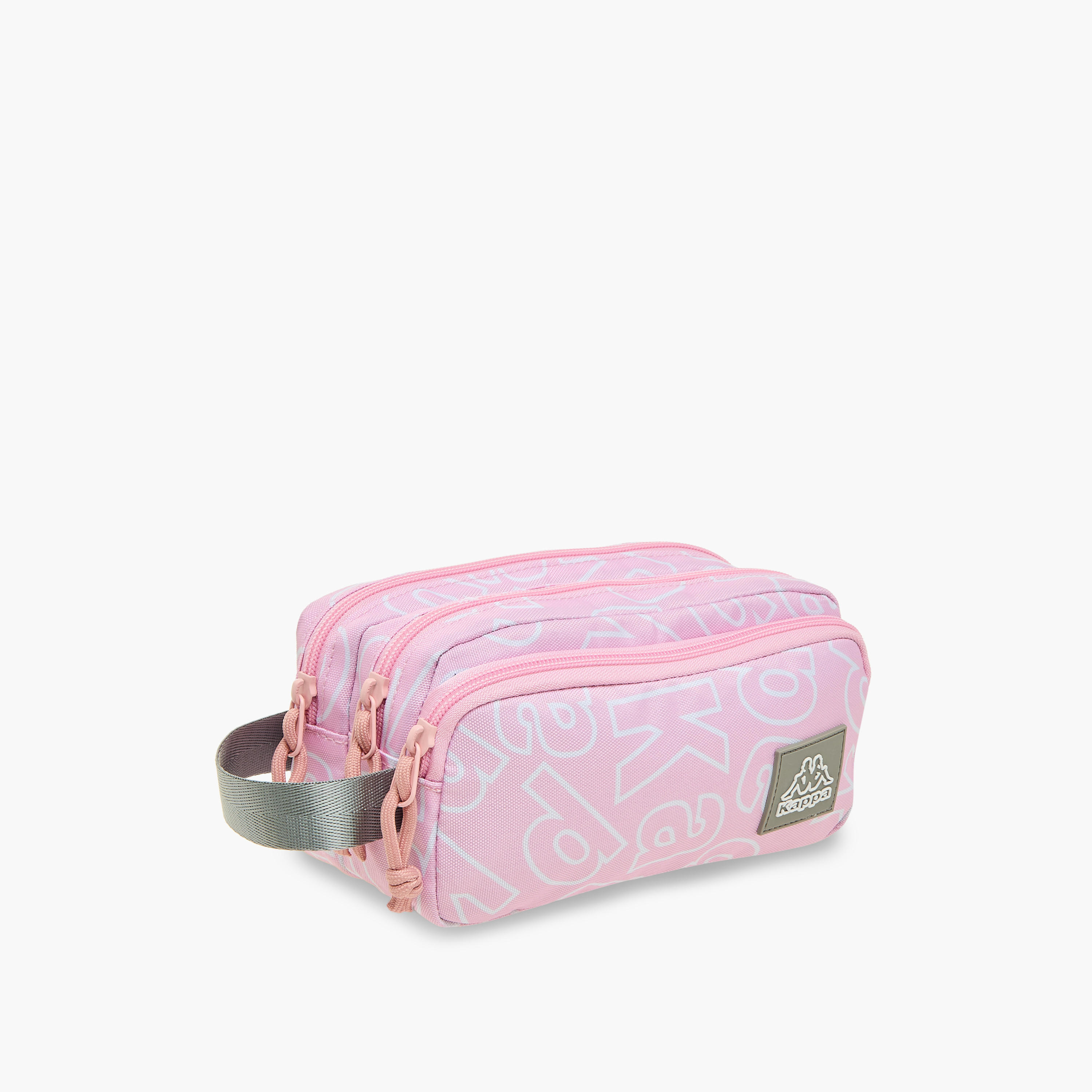 Kappa Logo Print Pencil Case with Zip Closure-school-stationery-pencilcases-image-3