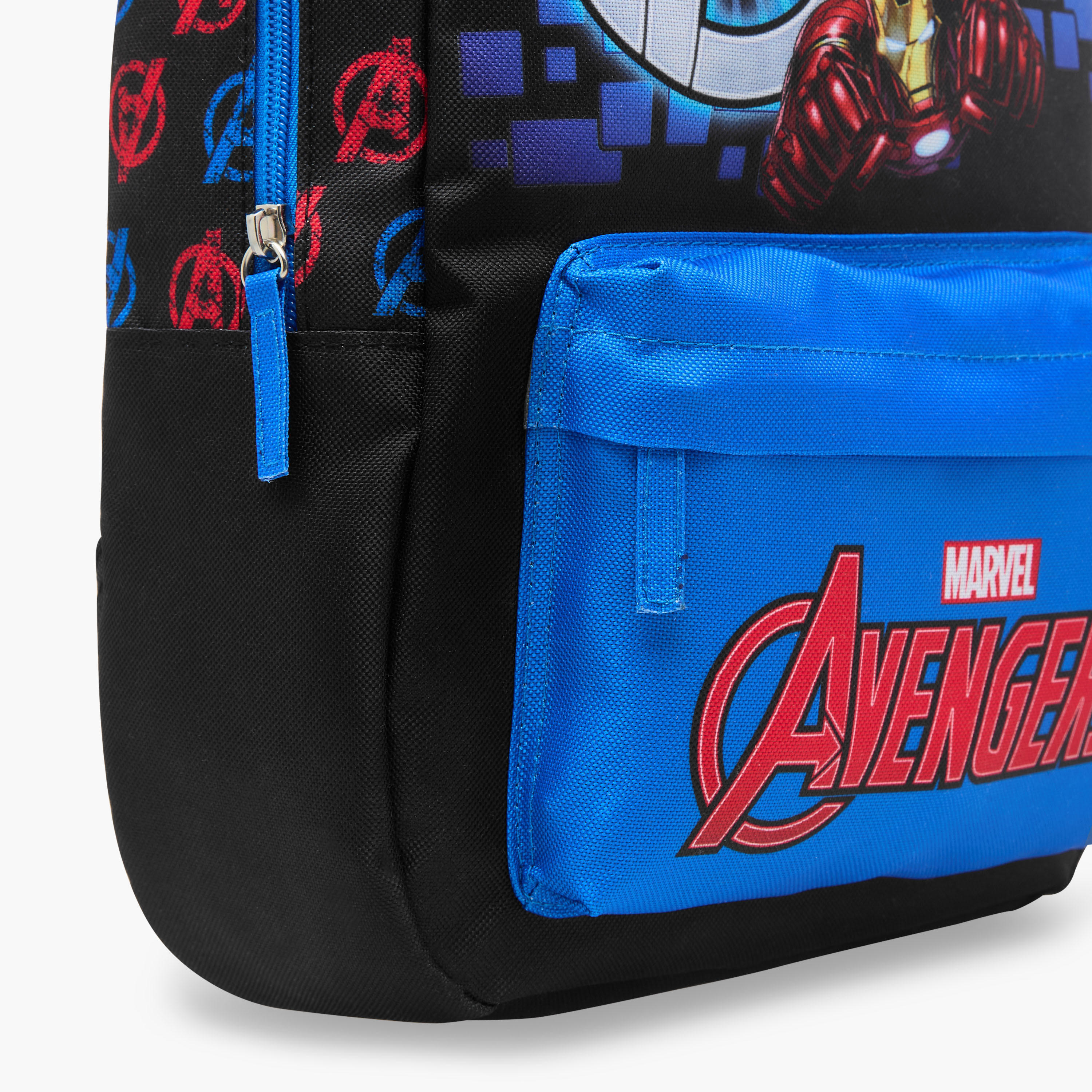 شنطة ظهر بطبعات أفينجرز مع حمالات قابلة للتعديل وسحاب إغلاق - 33x23x10 سم-school-bagsandbackpacks-backpacks-image-5