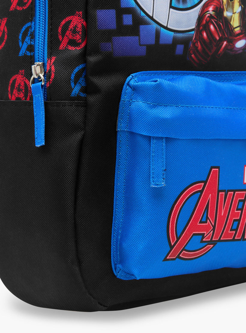 شنطة ظهر بطبعات أفينجرز مع حمالات قابلة للتعديل وسحاب إغلاق - 33x23x10 سم-school-bagsandbackpacks-backpacks-image-5