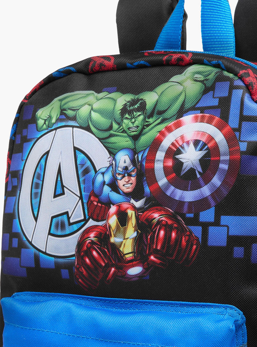 شنطة ظهر بطبعات أفينجرز مع حمالات قابلة للتعديل وسحاب إغلاق - 33x23x10 سم-school-bagsandbackpacks-backpacks-image-6