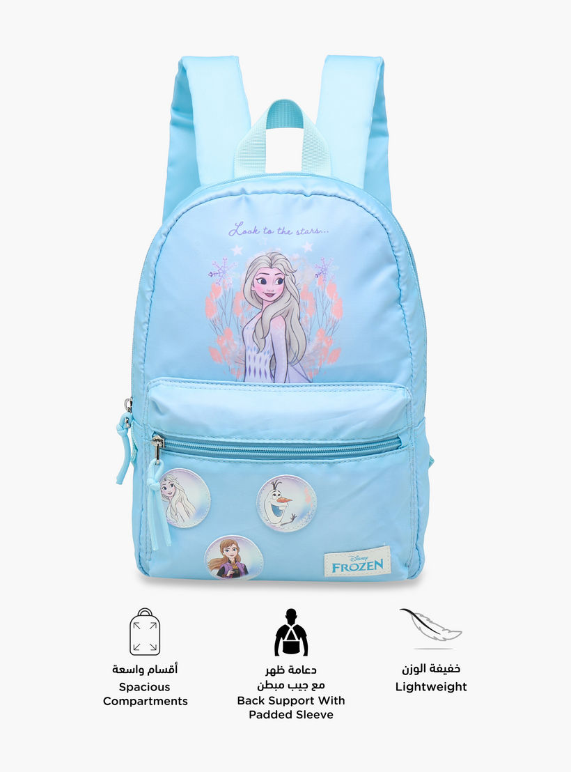 شنطة ظهر مدرسية بأحزمة كتف قابلة للتعديل وطبعات فروزن من ديزني - 10x25x33 سم-school-bagsandbackpacks-backpacks-image-4