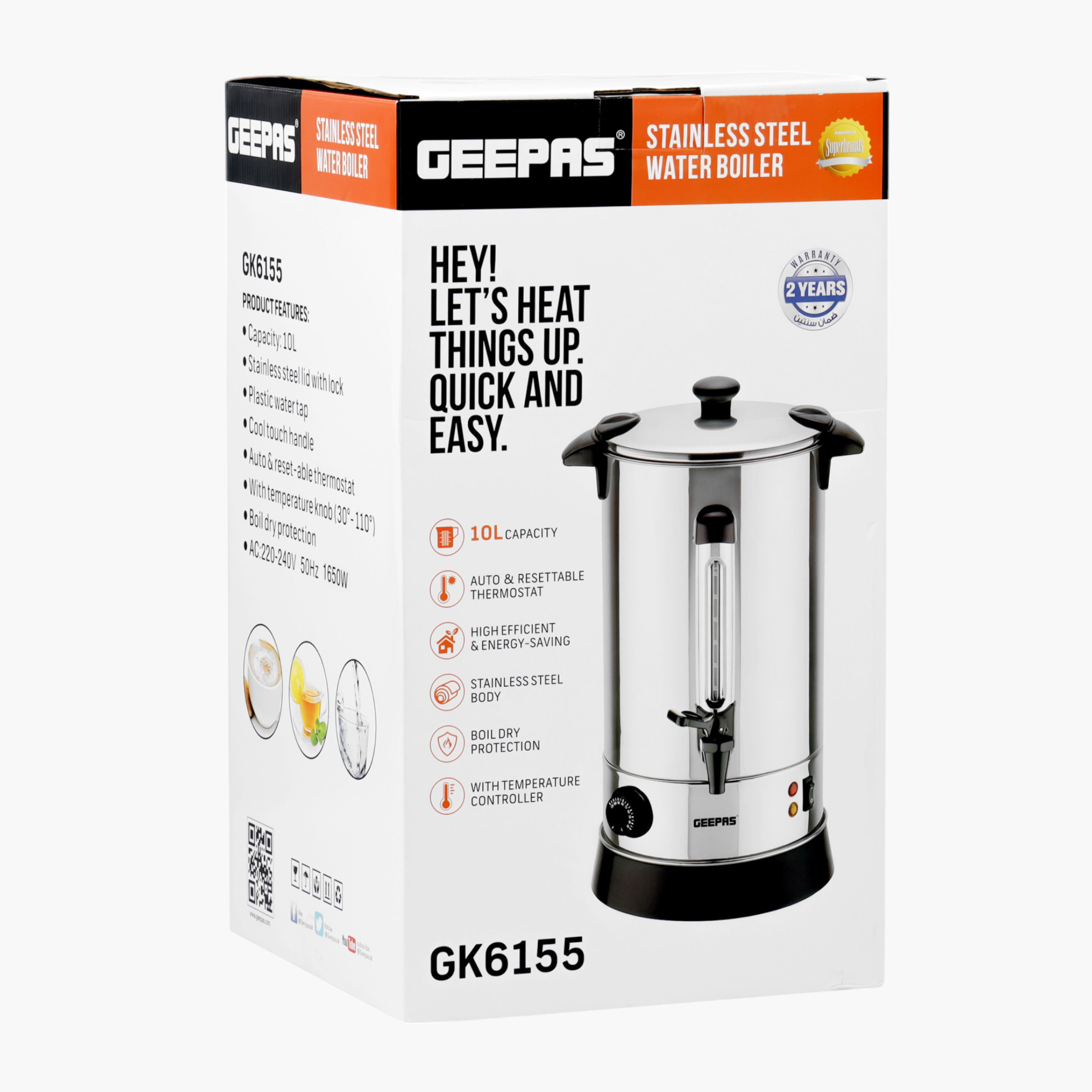 GEEPAS Stainless Steel Water Boiler - 10 L-household-appliances-kitchenappliances-electrickettles-image-5