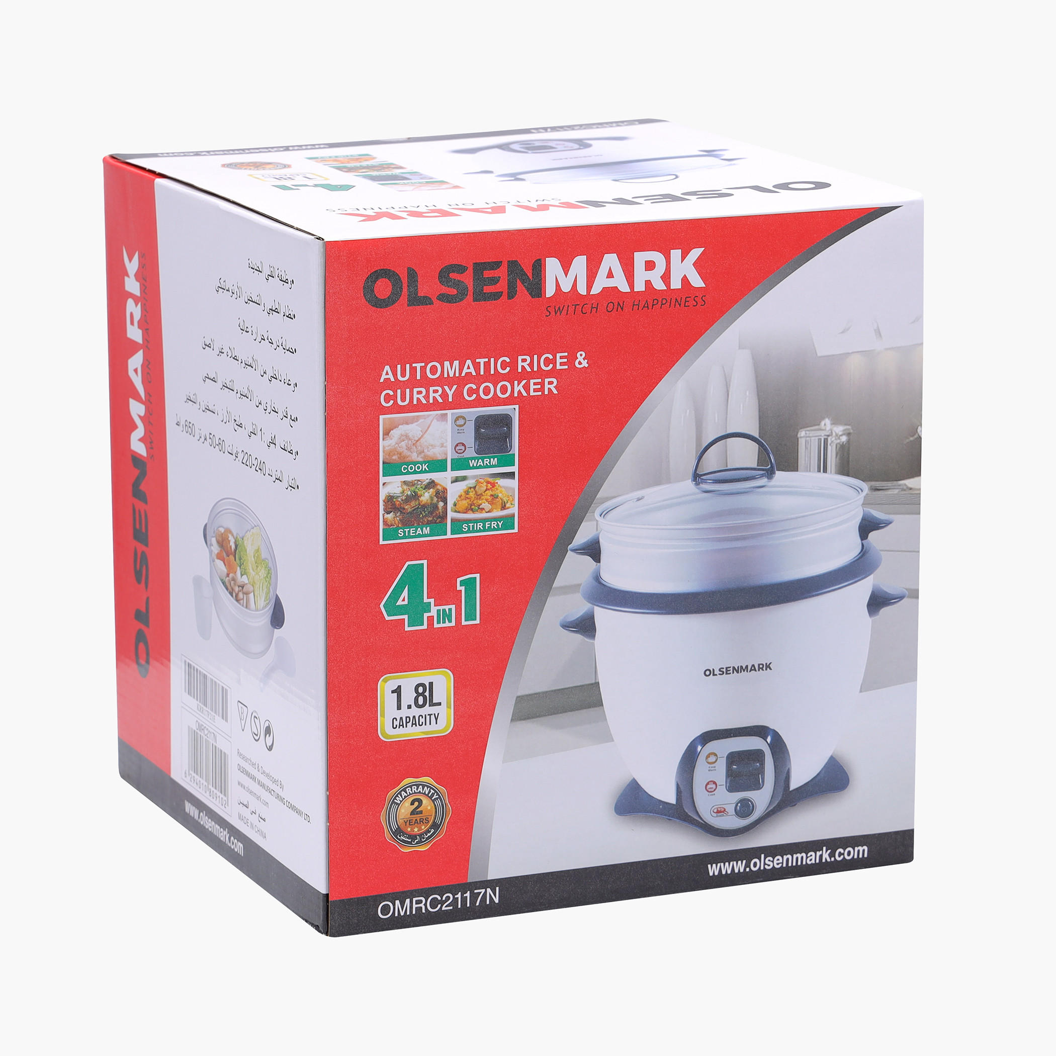 Olsenmark 4-in-1 Automatic Rice and Curry Cooker - 1.8 L-household-appliances-kitchenappliances-electriccookers-image-2