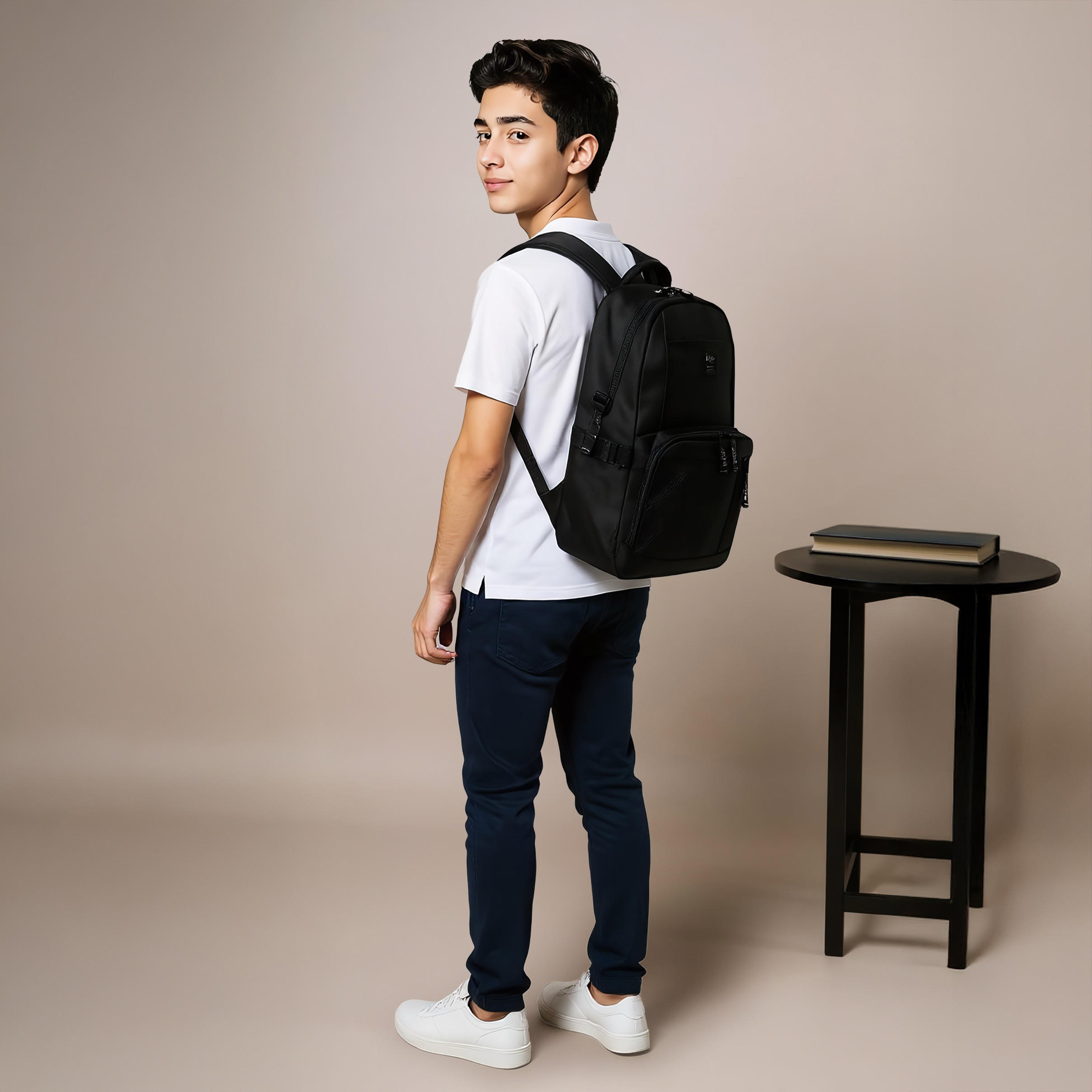 Lee Cooper Panelled School Backpack with Zip Closure and Adjustable Strap - 32x14x46 cm-school-bagsandbackpacks-backpacks-image-2