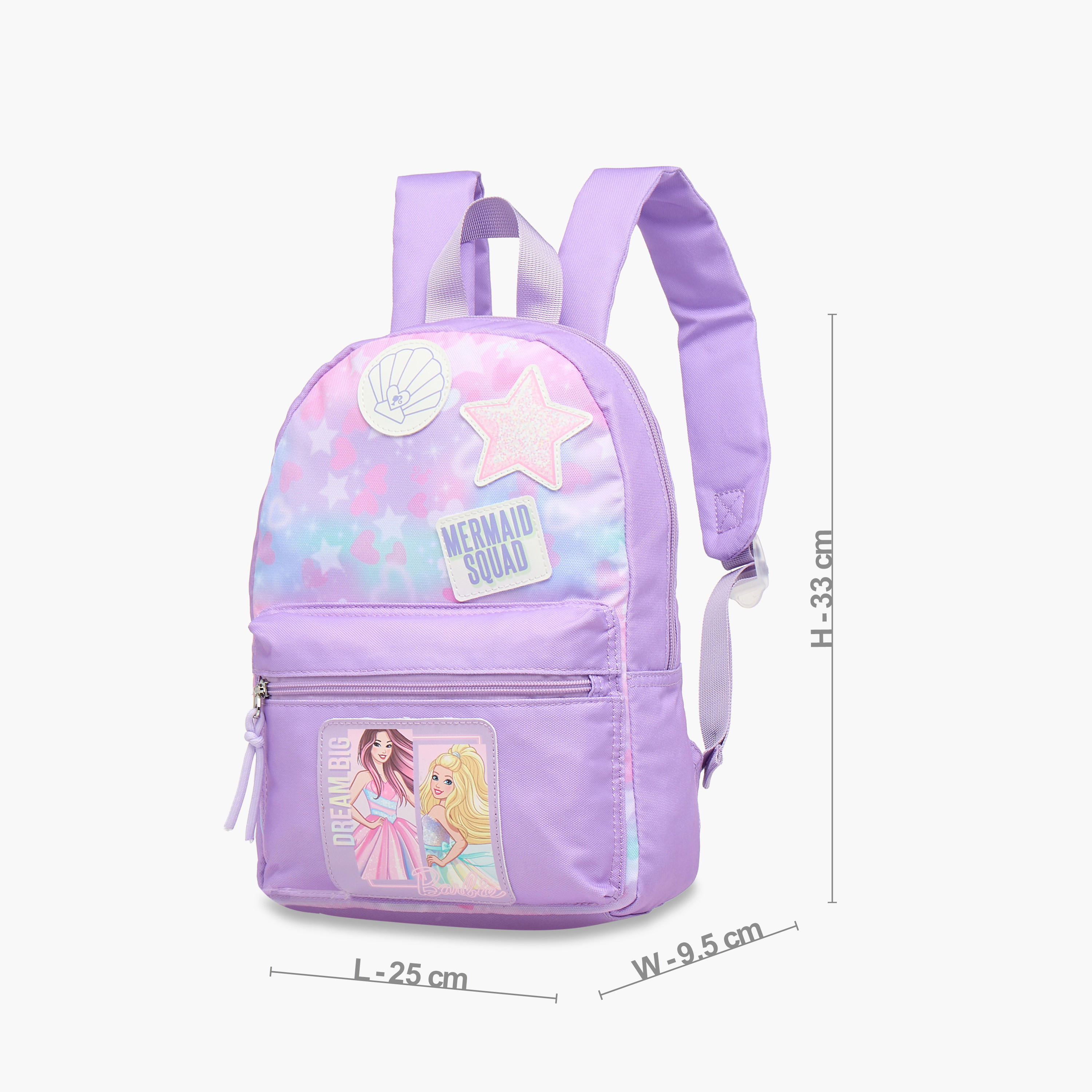 شنطة ظهر للمدرسة بأحزمة كتف قابلة للتعديل وطبعات من باربي - 33x25x10 سم-school-bagsandbackpacks-backpacks-image-2