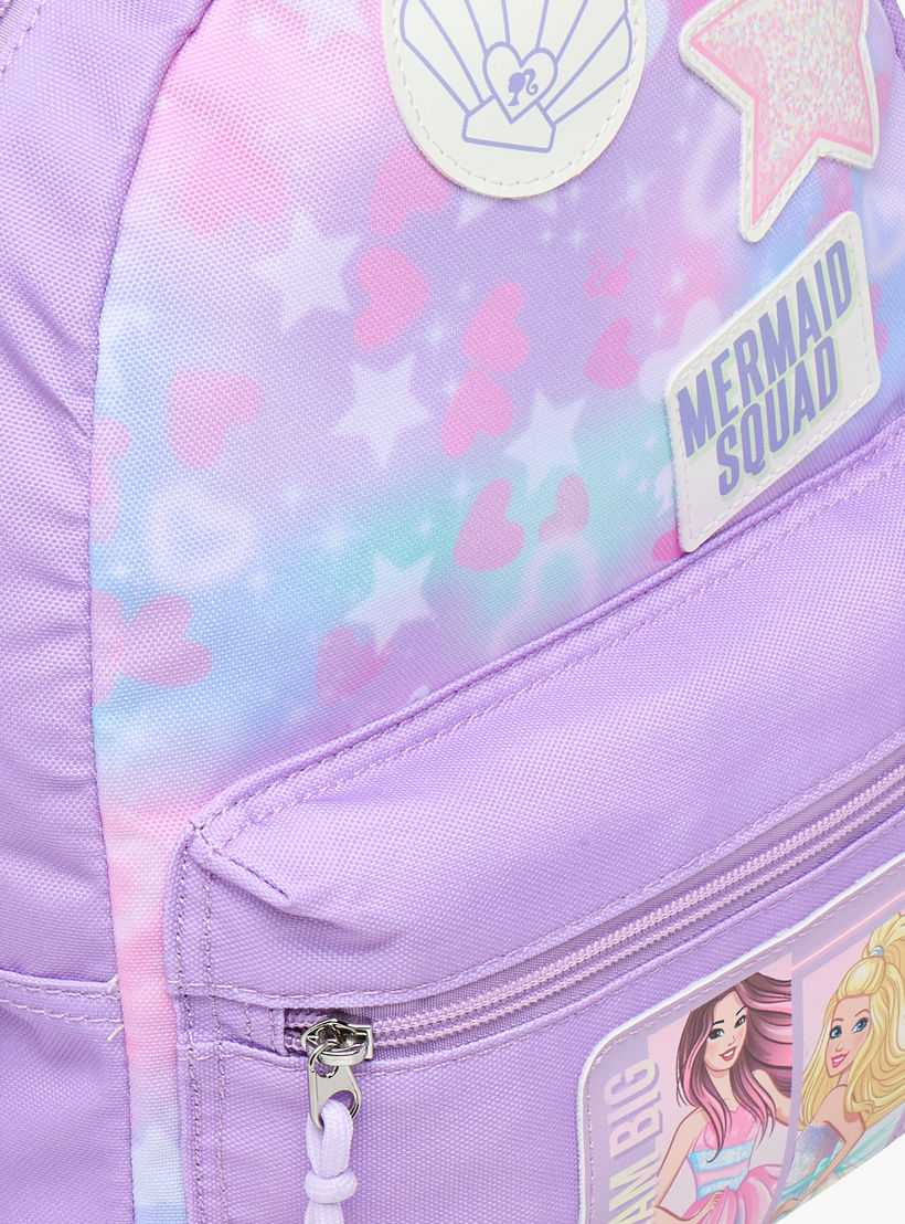 شنطة ظهر للمدرسة بأحزمة كتف قابلة للتعديل وطبعات من باربي - 33x25x10 سم-school-bagsandbackpacks-backpacks-image-6
