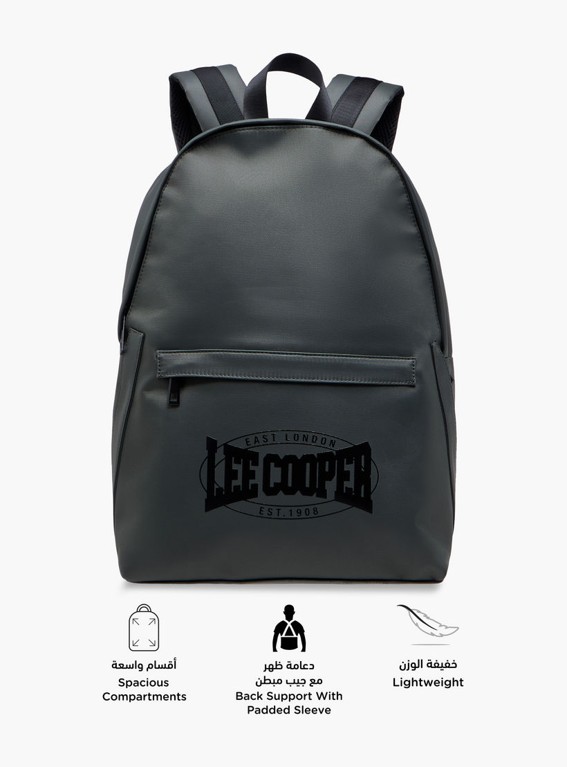 شنطة ظهر بأحزمة قابلة للتعديل وسحاب إغلاق وتفاصيل الشعار من لي كوبر - 45x16 سم-school-bagsandbackpacks-backpacks-image-4