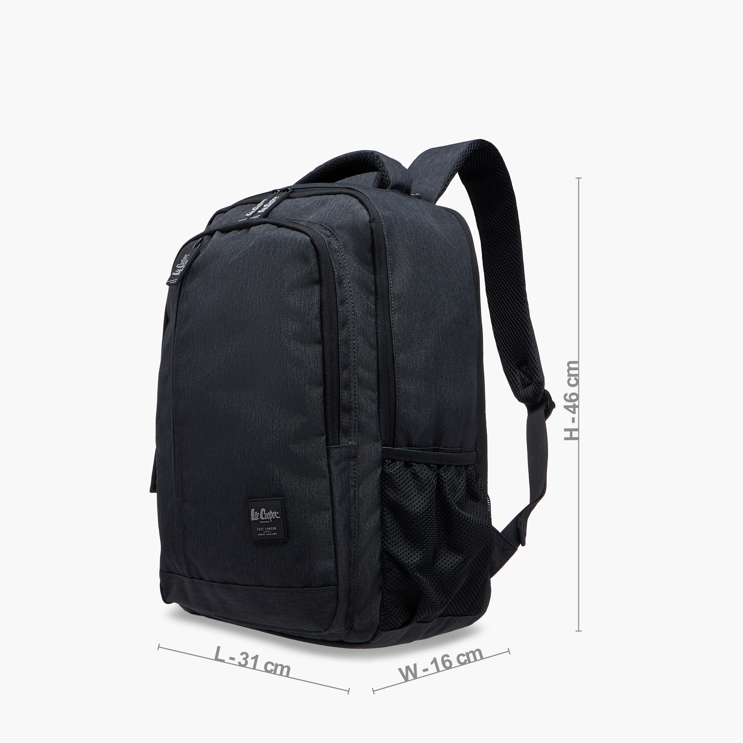 Lee Cooper Textured Backpack with Adjustable Straps and Zip Closure - 31x46x16 cm-school-bagsandbackpacks-backpacks-image-2