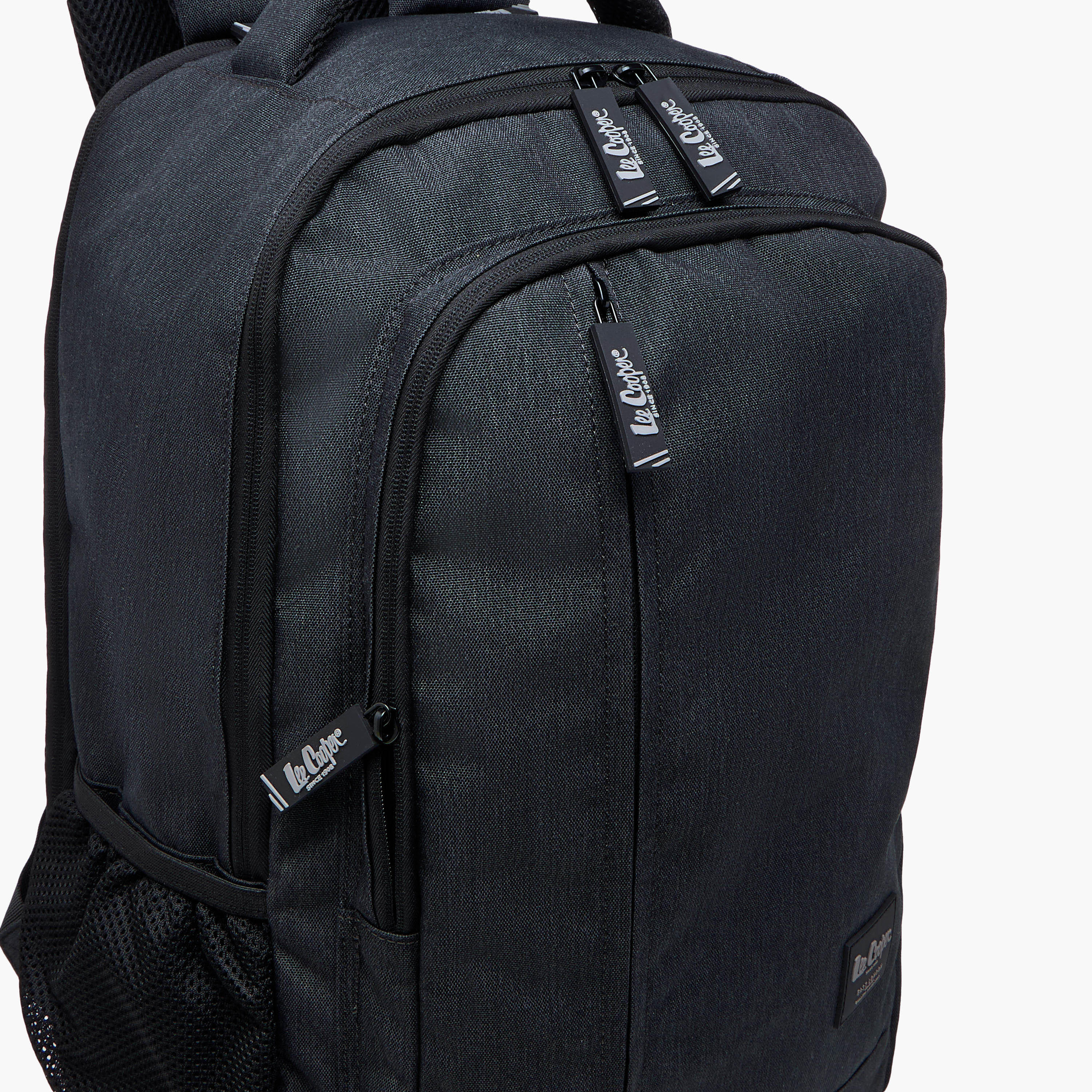 Lee Cooper Textured Backpack with Adjustable Straps and Zip Closure - 31x46x16 cm-school-bagsandbackpacks-backpacks-image-5
