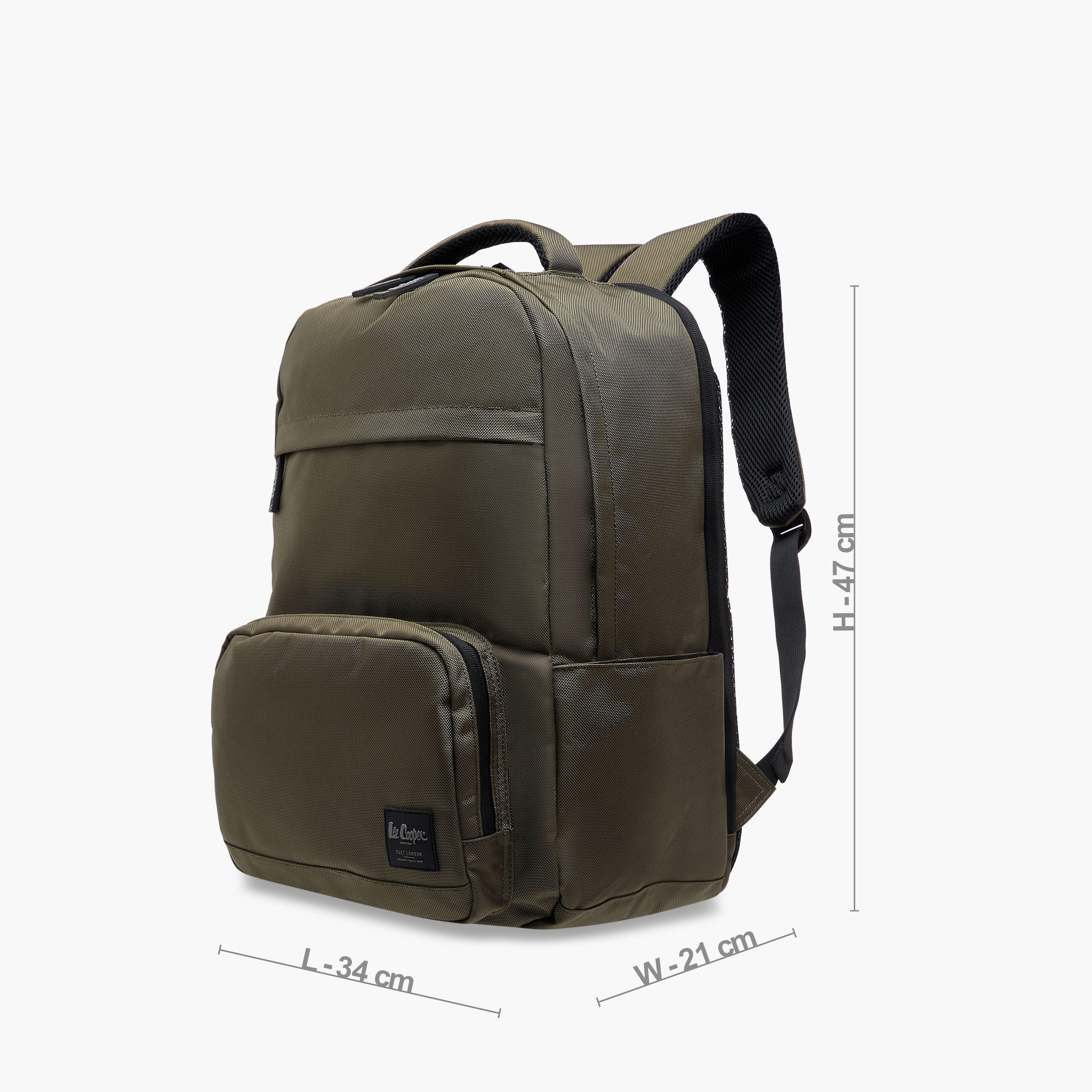 Lee Cooper Textured Backpack with Adjustable Straps and Zip Closure - 34x47x21 cm-school-bagsandbackpacks-backpacks-image-2