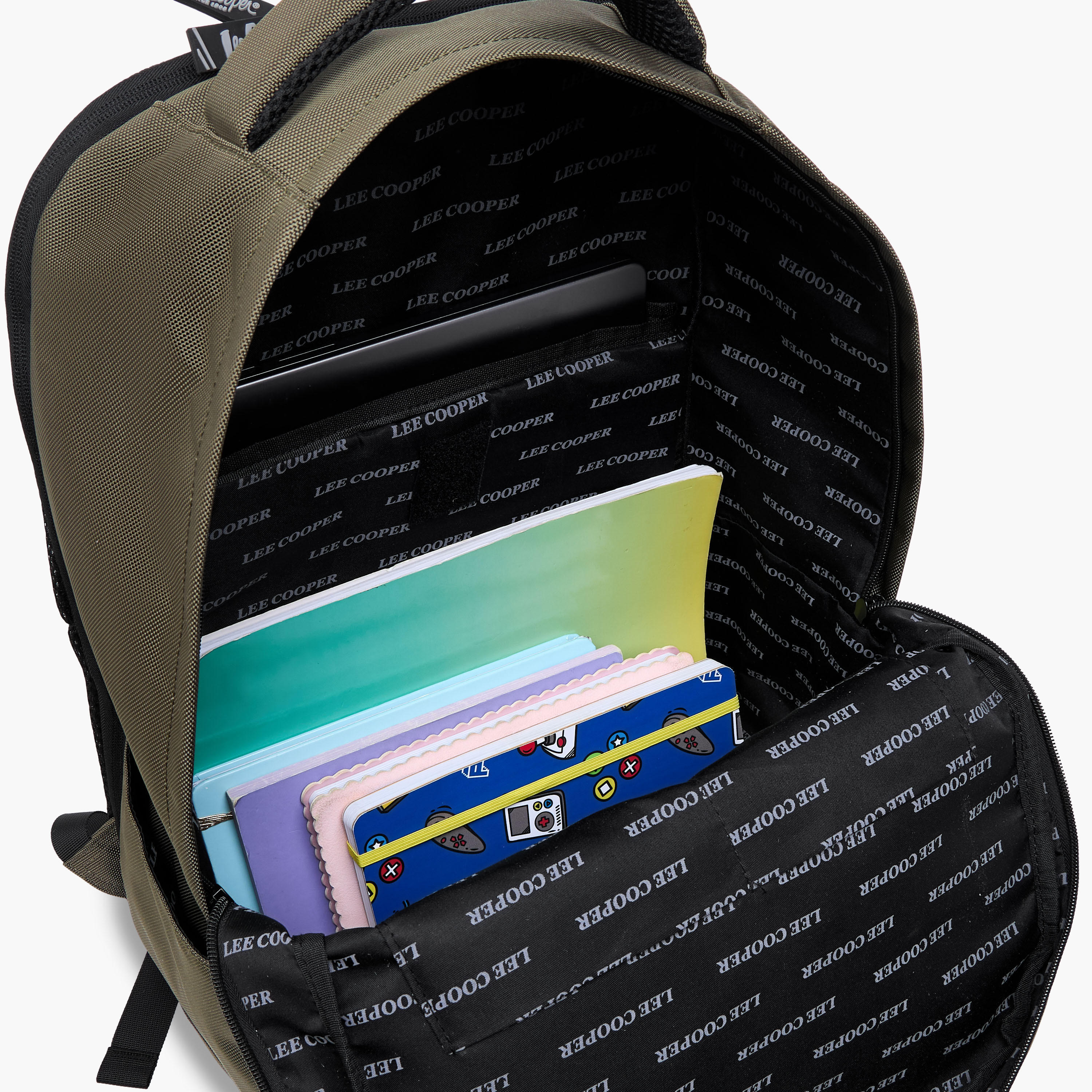 Lee Cooper Textured Backpack with Adjustable Straps and Zip Closure - 34x47x21 cm-school-bagsandbackpacks-backpacks-image-7