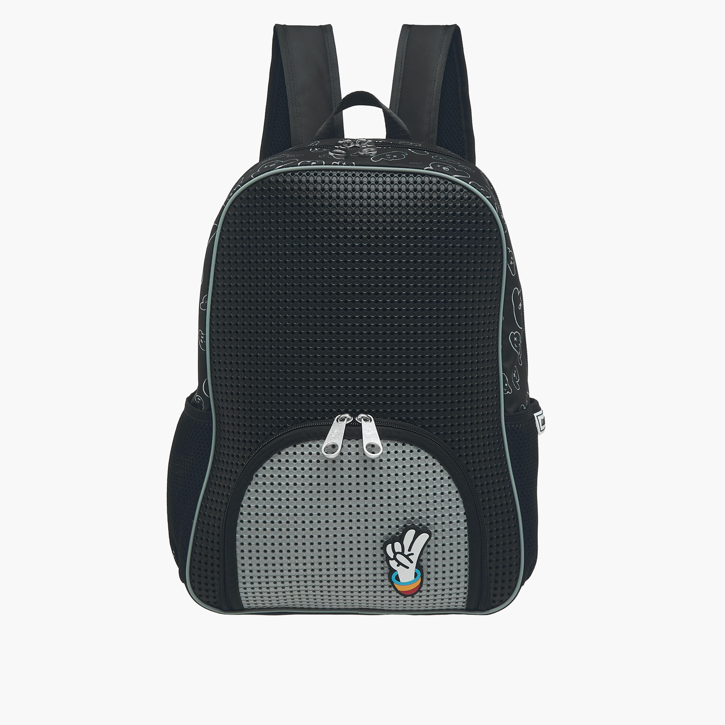 Light & Nine Textured Backpack with Adjustable Shoulder Straps and Zip Closure - 32x15x41 cms-school-bagsandbackpacks-backpacks-image-1
