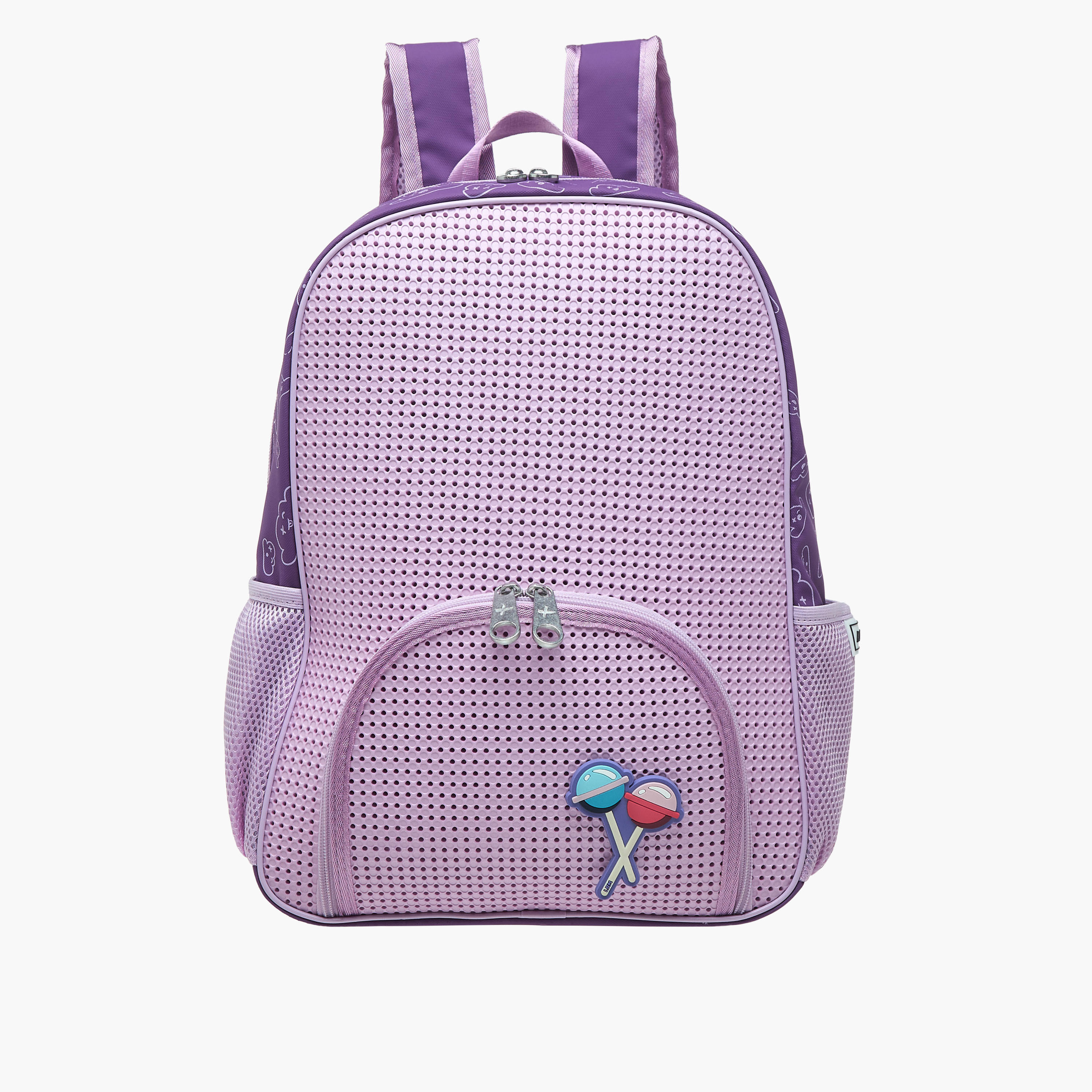 Light & Nine Textured Backpack with Adjustable Shoulder Straps and Zip Closure - 32x15x41 cms-school-bagsandbackpacks-backpacks-image-1