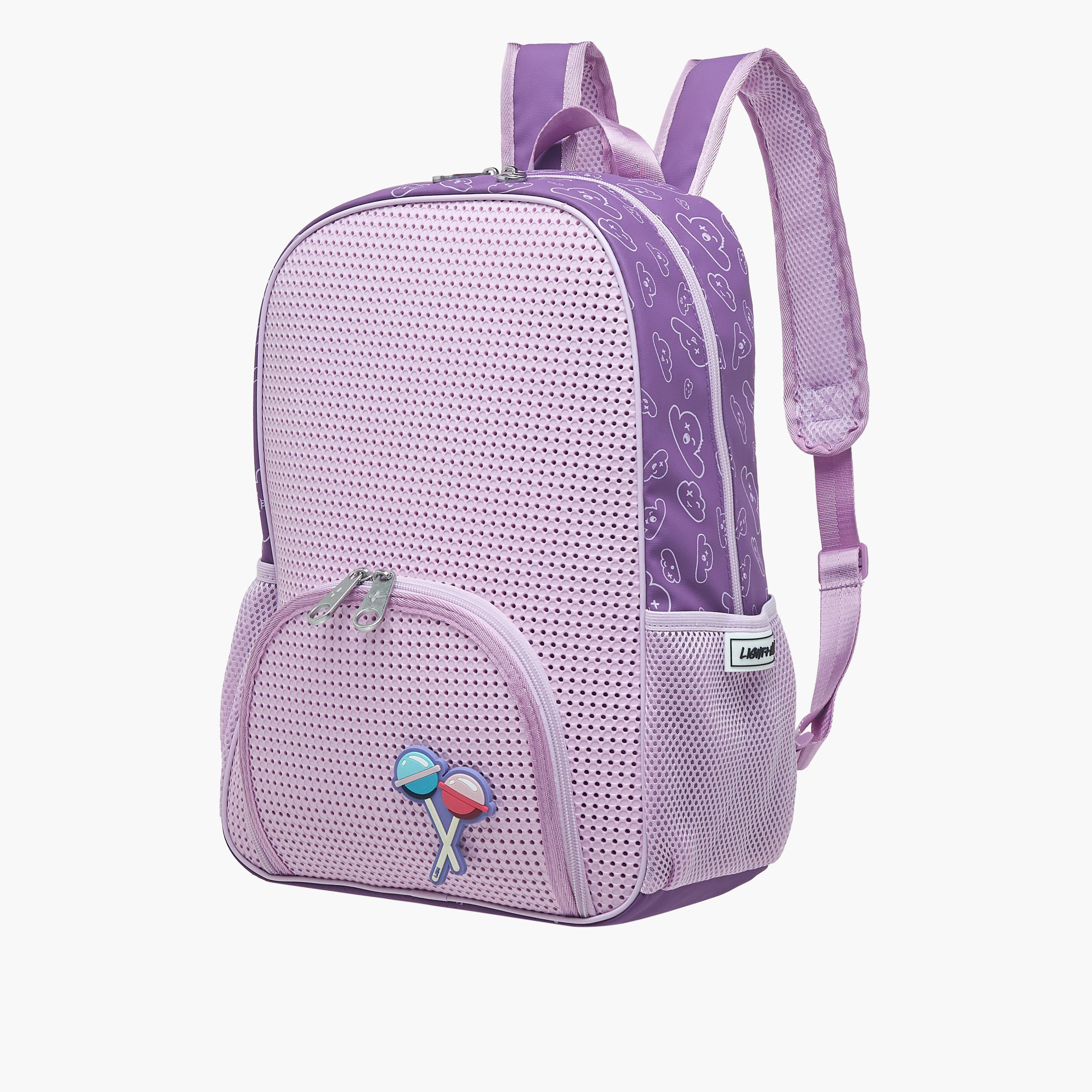 Light & Nine Textured Backpack with Adjustable Shoulder Straps and Zip Closure - 32x15x41 cms-school-bagsandbackpacks-backpacks-image-2