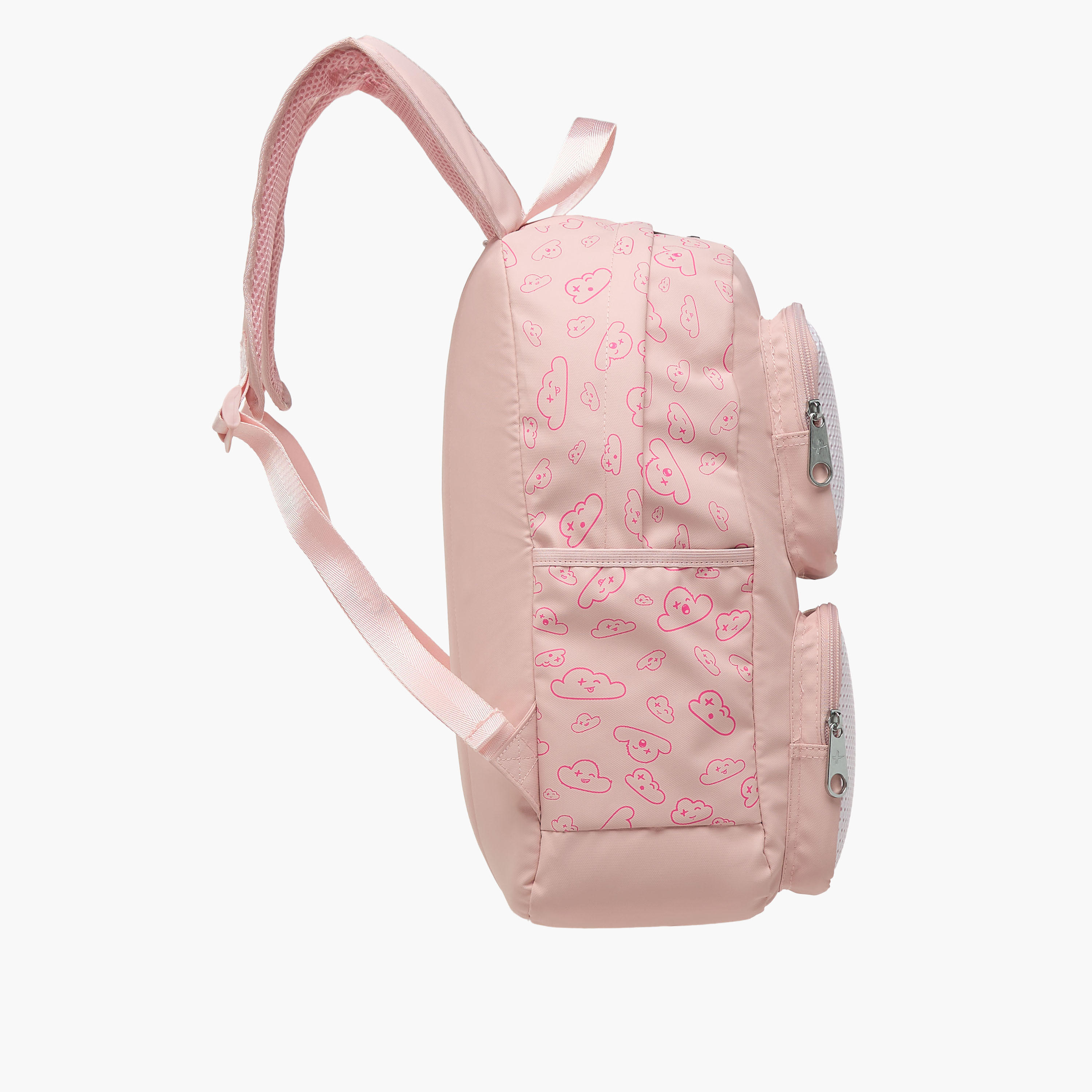 Light & Nine Jibbitz Detail Backpack with Adjustable Straps and Zip Closure - 44x31x14 cms-school-bagsandbackpacks-backpacks-image-3