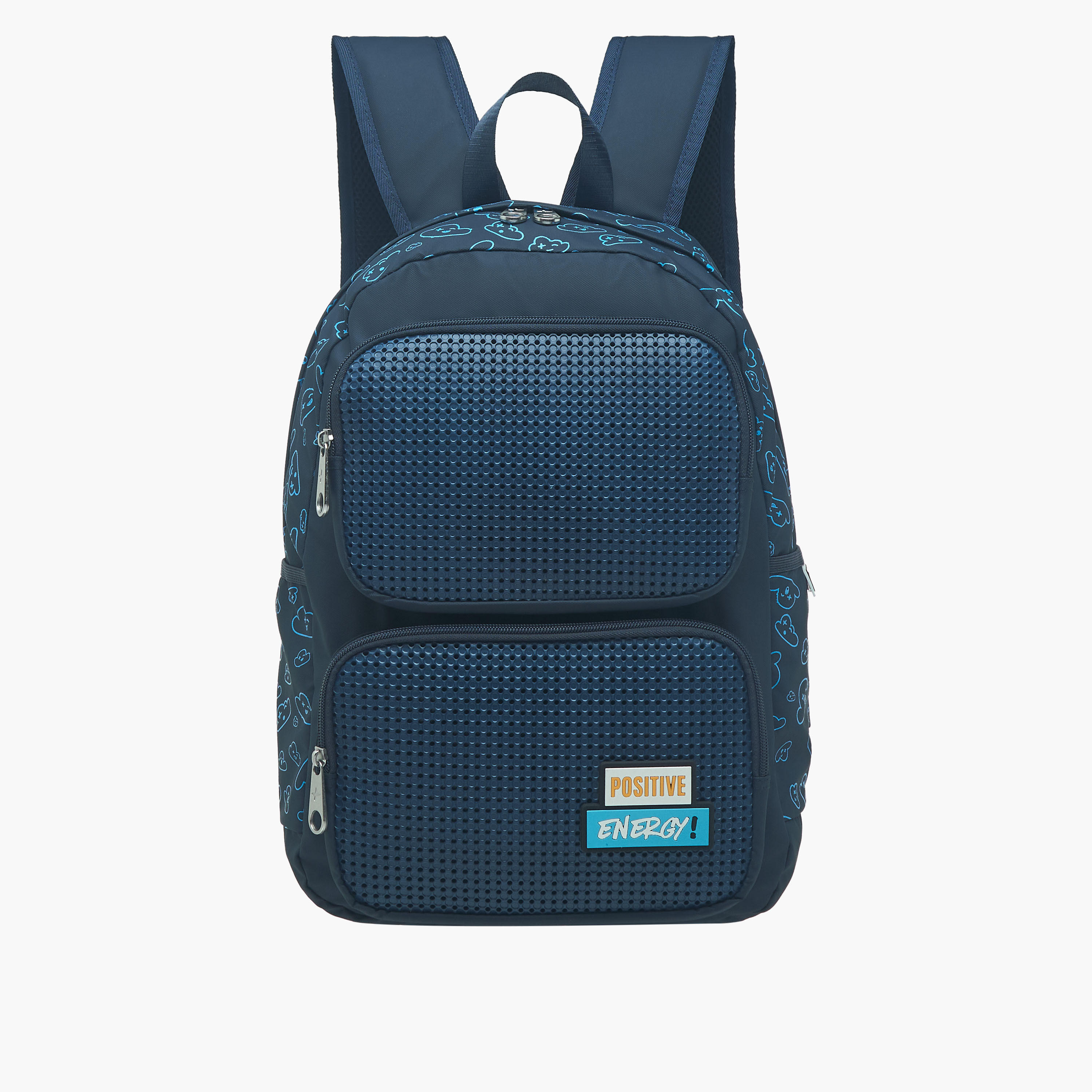 Light & Nine Textured Backpack with Adjustable Shoulder Straps and Zip Closure - 44x31x14 cms-school-bagsandbackpacks-backpacks-image-1