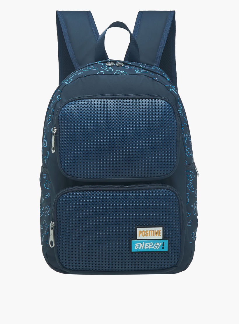 Light & Nine Textured Backpack with Adjustable Shoulder Straps and Zip Closure - 44x31x14 cms-school-bagsandbackpacks-backpacks-image-1