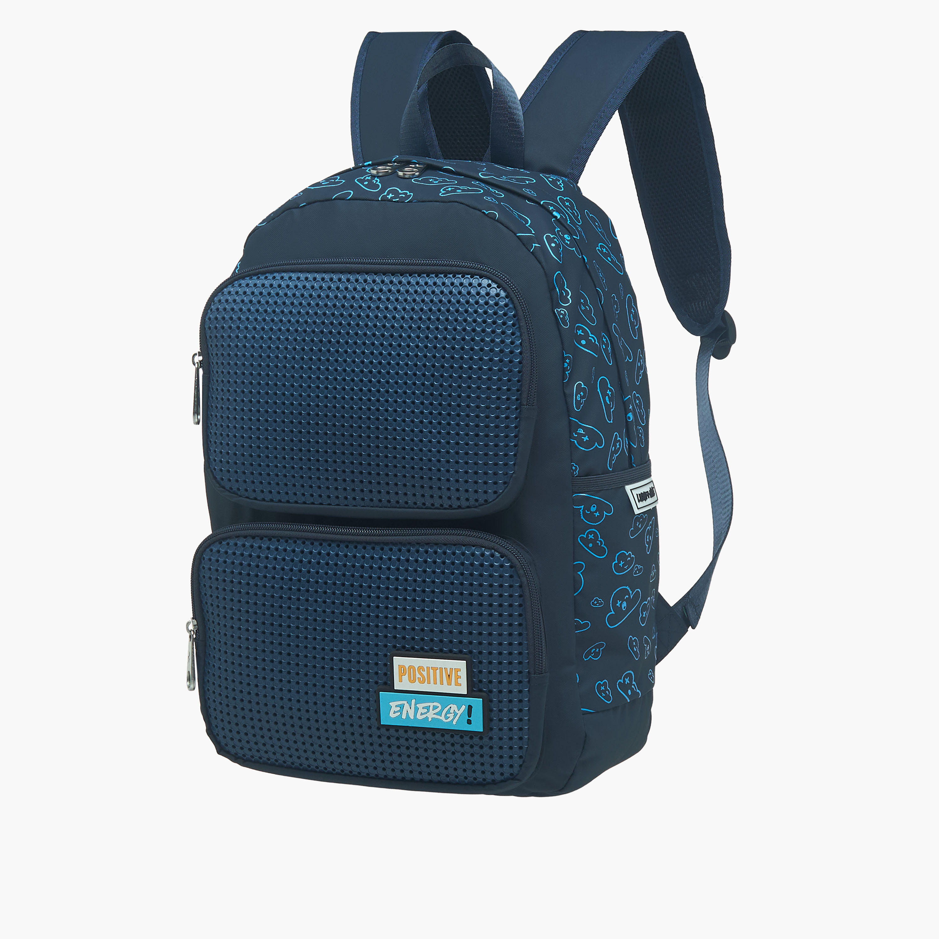 Light & Nine Textured Backpack with Adjustable Shoulder Straps and Zip Closure - 44x31x14 cms-school-bagsandbackpacks-backpacks-image-4