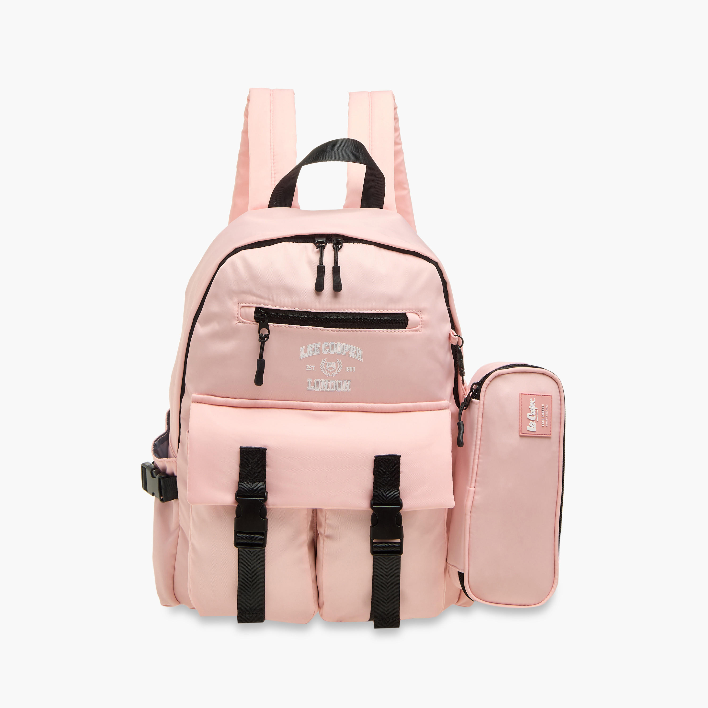 Lee Cooper Logo Print School Backpack and Pencil Pouch set-school-bagsandbackpacks-sets-image-1