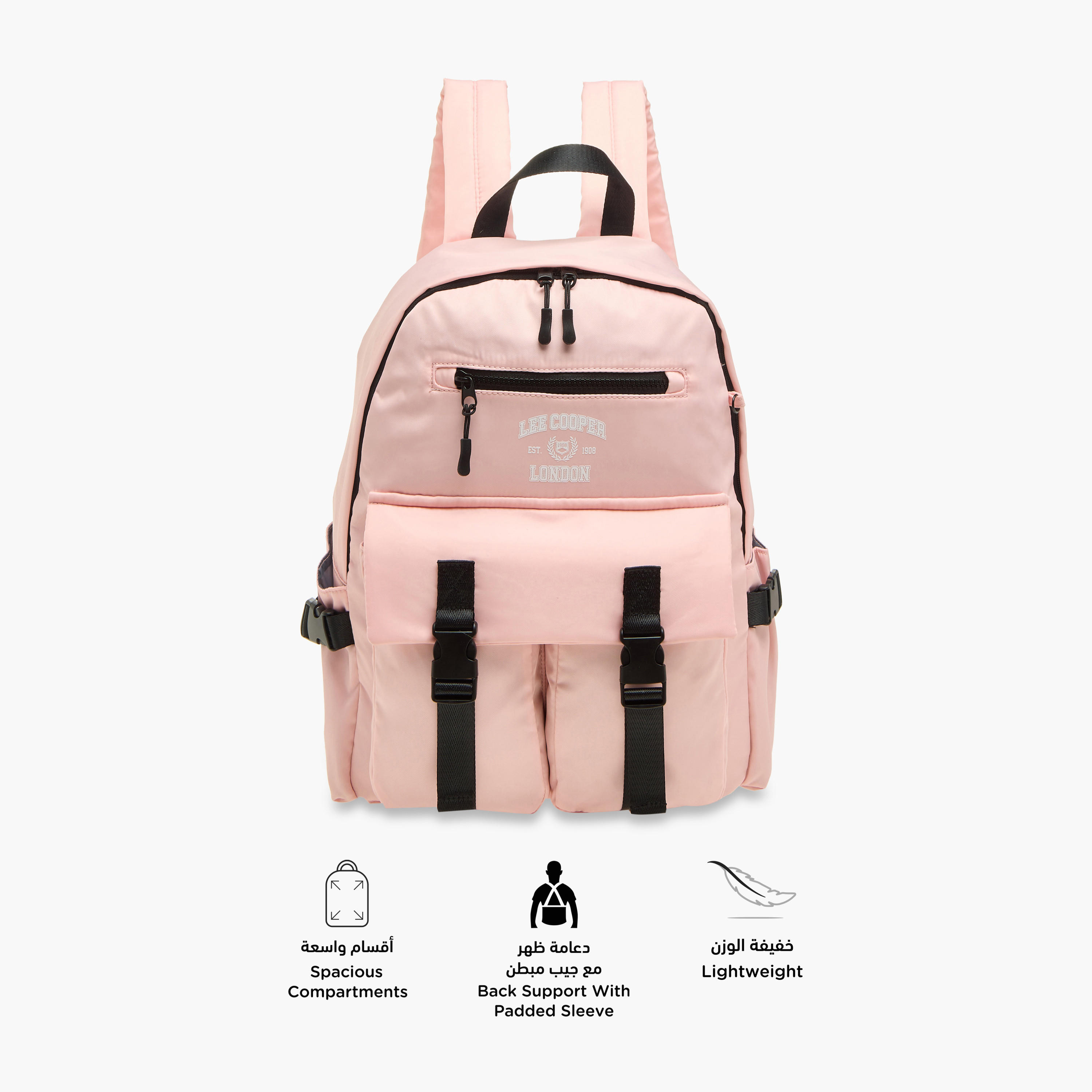 Lee Cooper Logo Print School Backpack and Pencil Pouch set-school-bagsandbackpacks-sets-image-4