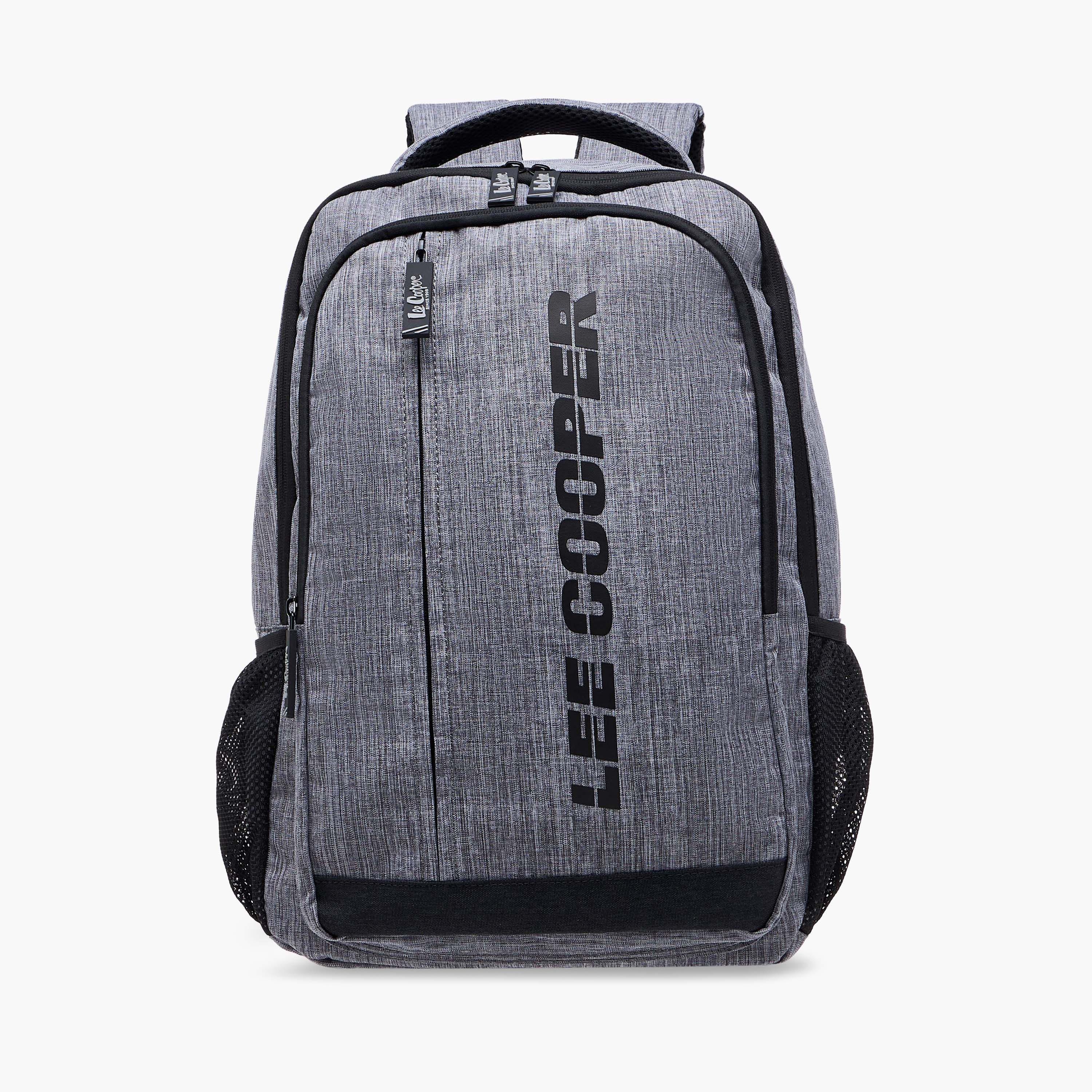 Lee Cooper Logo Print Backpack with Adjustable Shoulder Straps - 16x46x31 cm-school-bagsandbackpacks-backpacks-image-1
