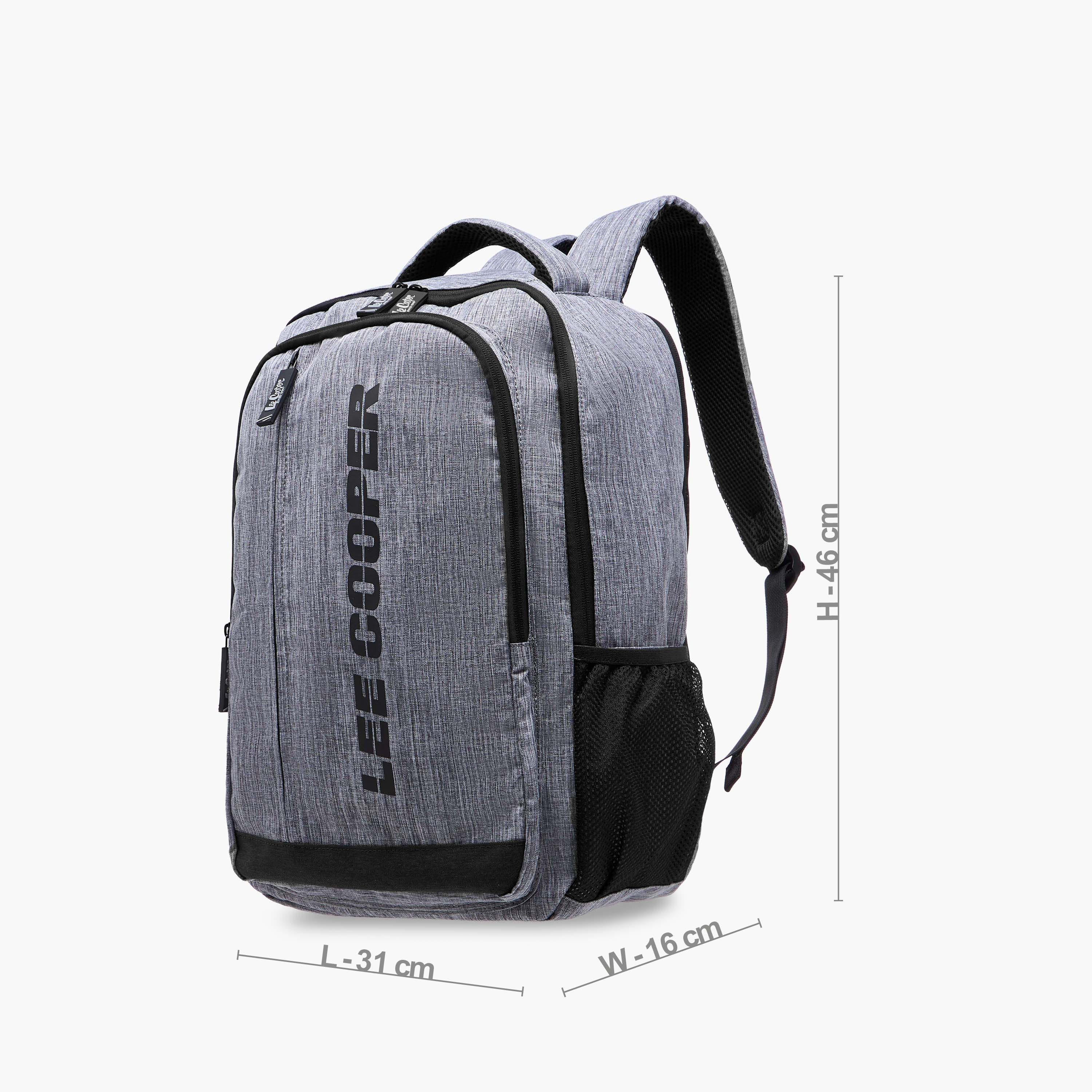 Lee Cooper Logo Print Backpack with Adjustable Shoulder Straps - 16x46x31 cm-school-bagsandbackpacks-backpacks-image-4