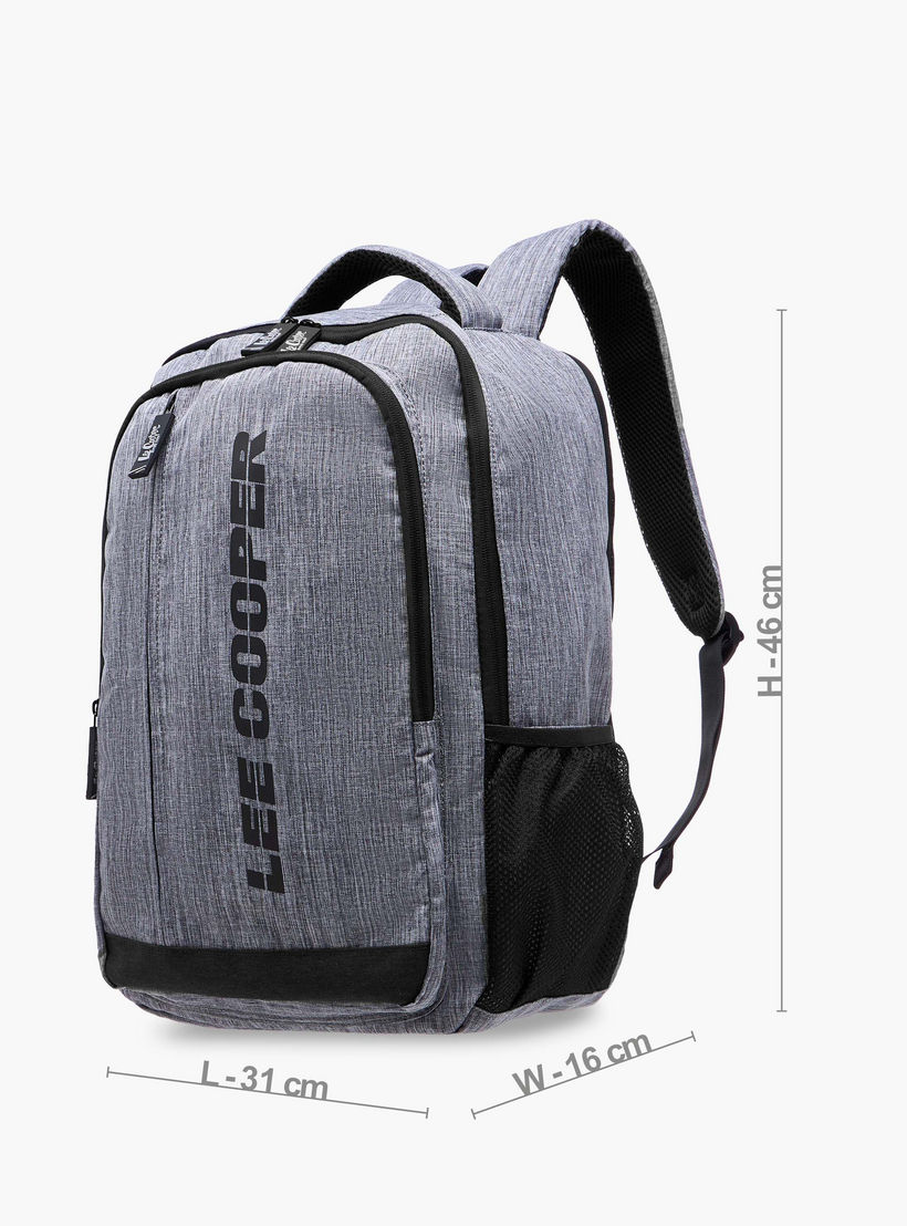 Lee Cooper Logo Print Backpack with Adjustable Shoulder Straps - 16x46x31 cm-school-bagsandbackpacks-backpacks-image-4