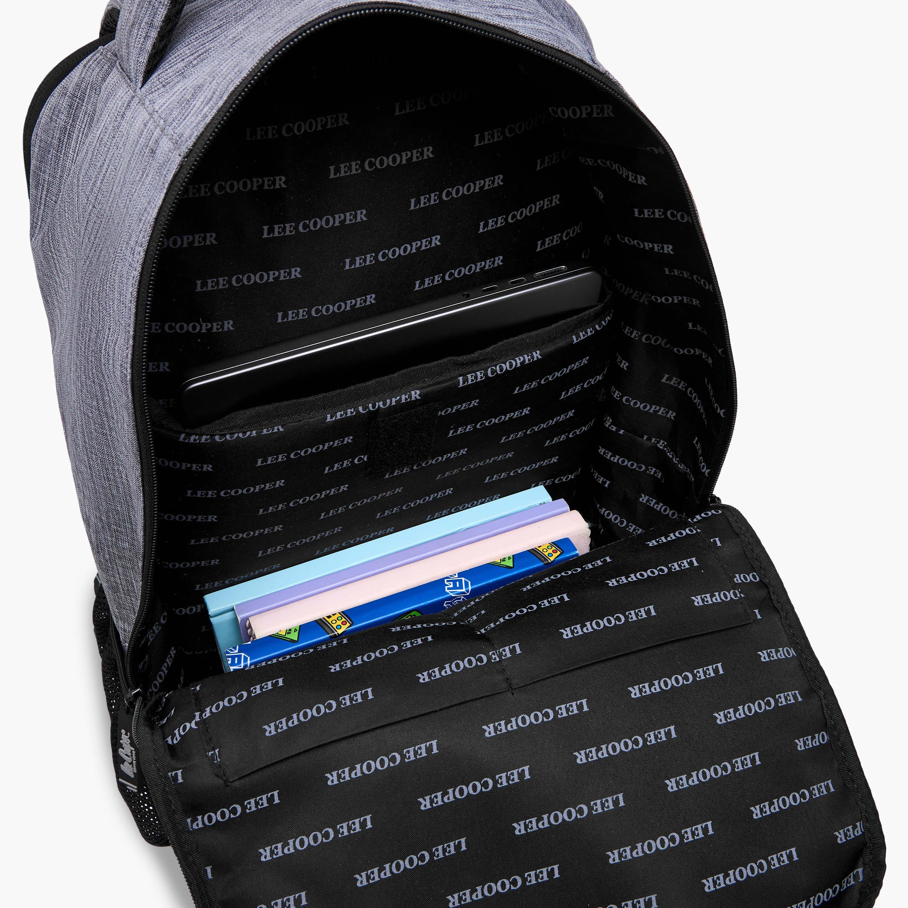 Lee Cooper Logo Print Backpack with Adjustable Shoulder Straps - 16x46x31 cm-school-bagsandbackpacks-backpacks-image-9