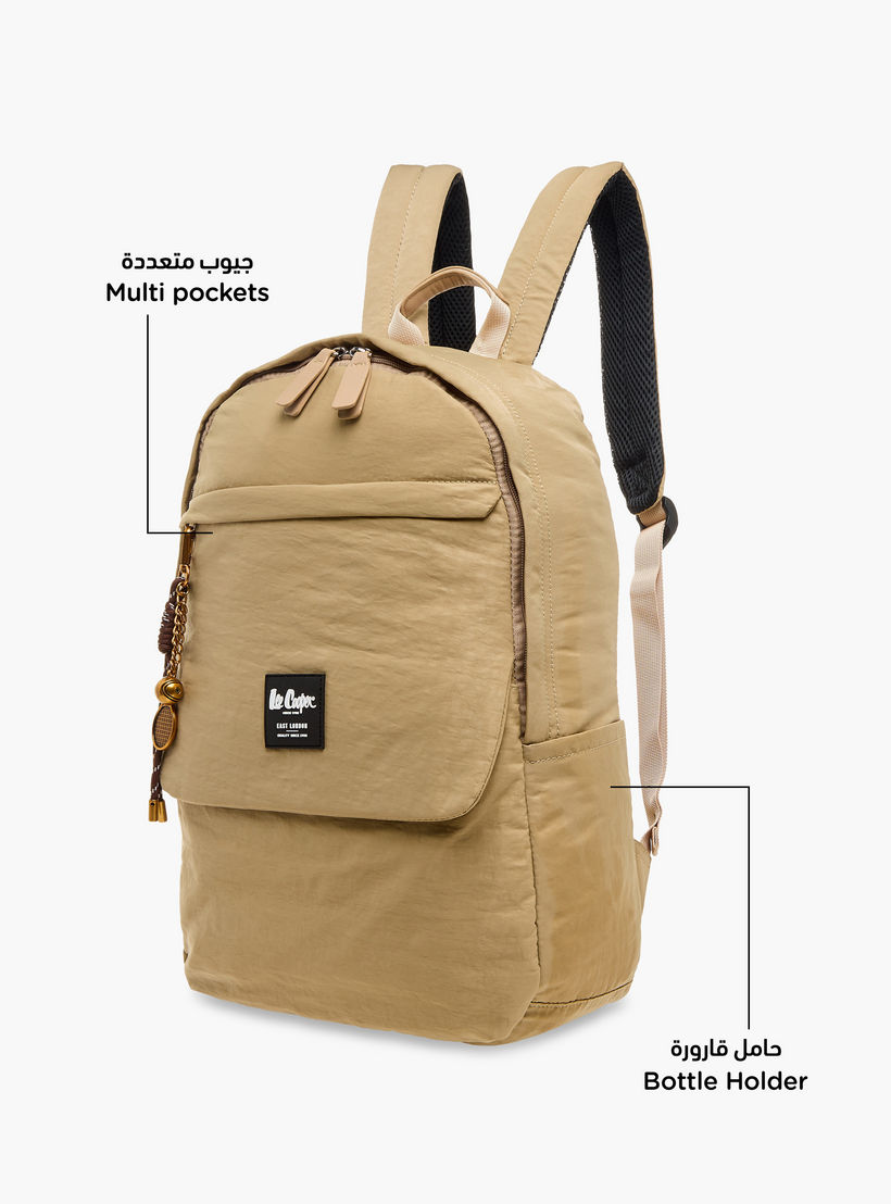 Lee Cooper Logo Applique Backpack with Adjustable Strap - 32x13x45 cm-men-bags-image-6