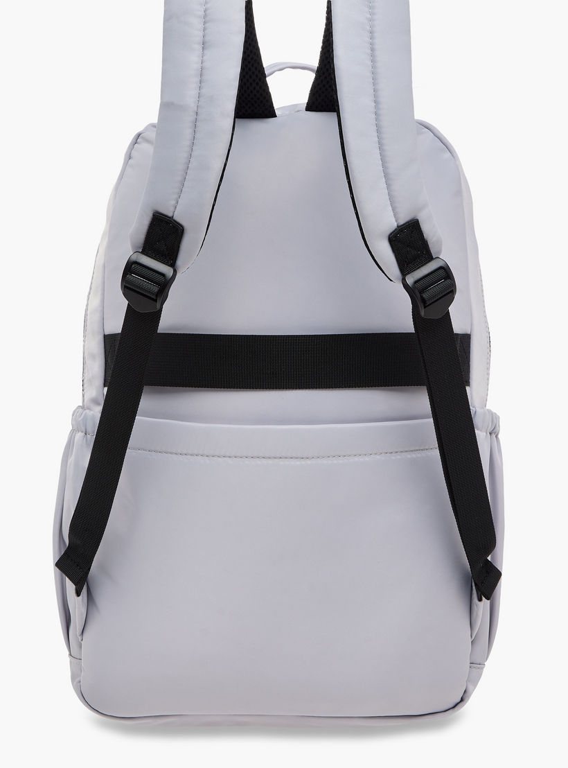 Lee Cooper Logo Print Backpack with Zip Closure and Attached Pouch - 45x14x30 cm-men-bags-image-5
