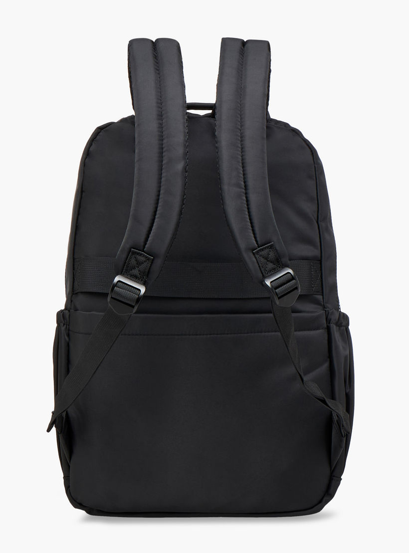 Lee Cooper Logo Print Backpack with Zip Closure and Attached Pouch - 45x14x30 cm-women-bagsandwallets-backpacks-image-5